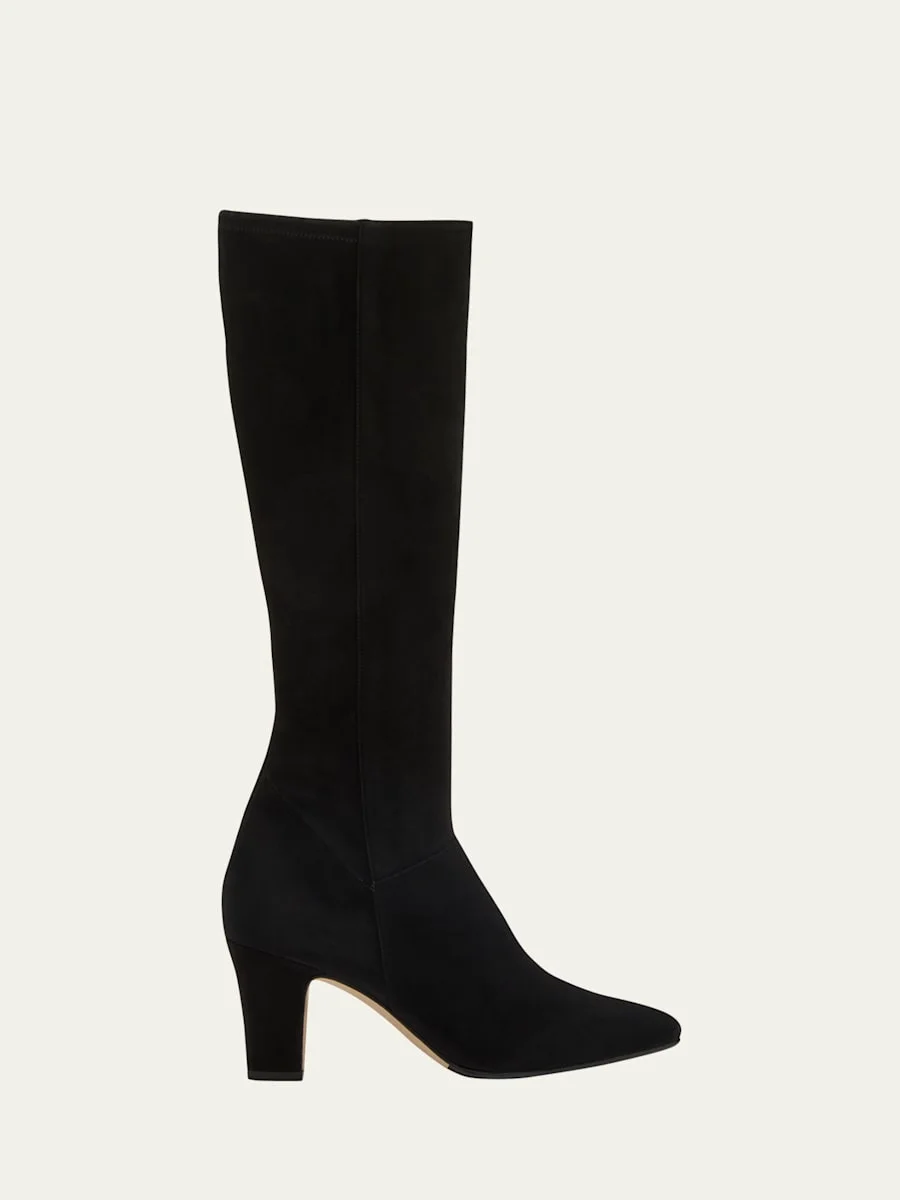 Pitana Suede Block-Heel Knee Boots - 1