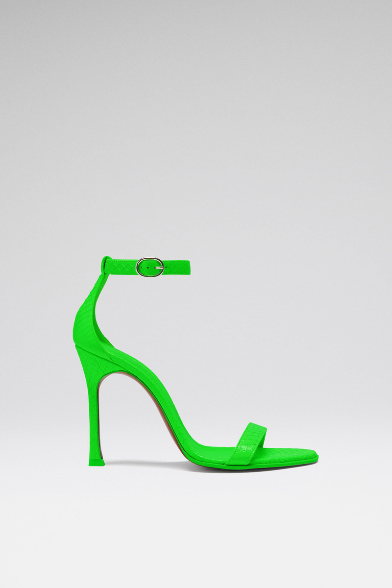 KIM SANDAL 105 FLUO GREEN SNAKE 1