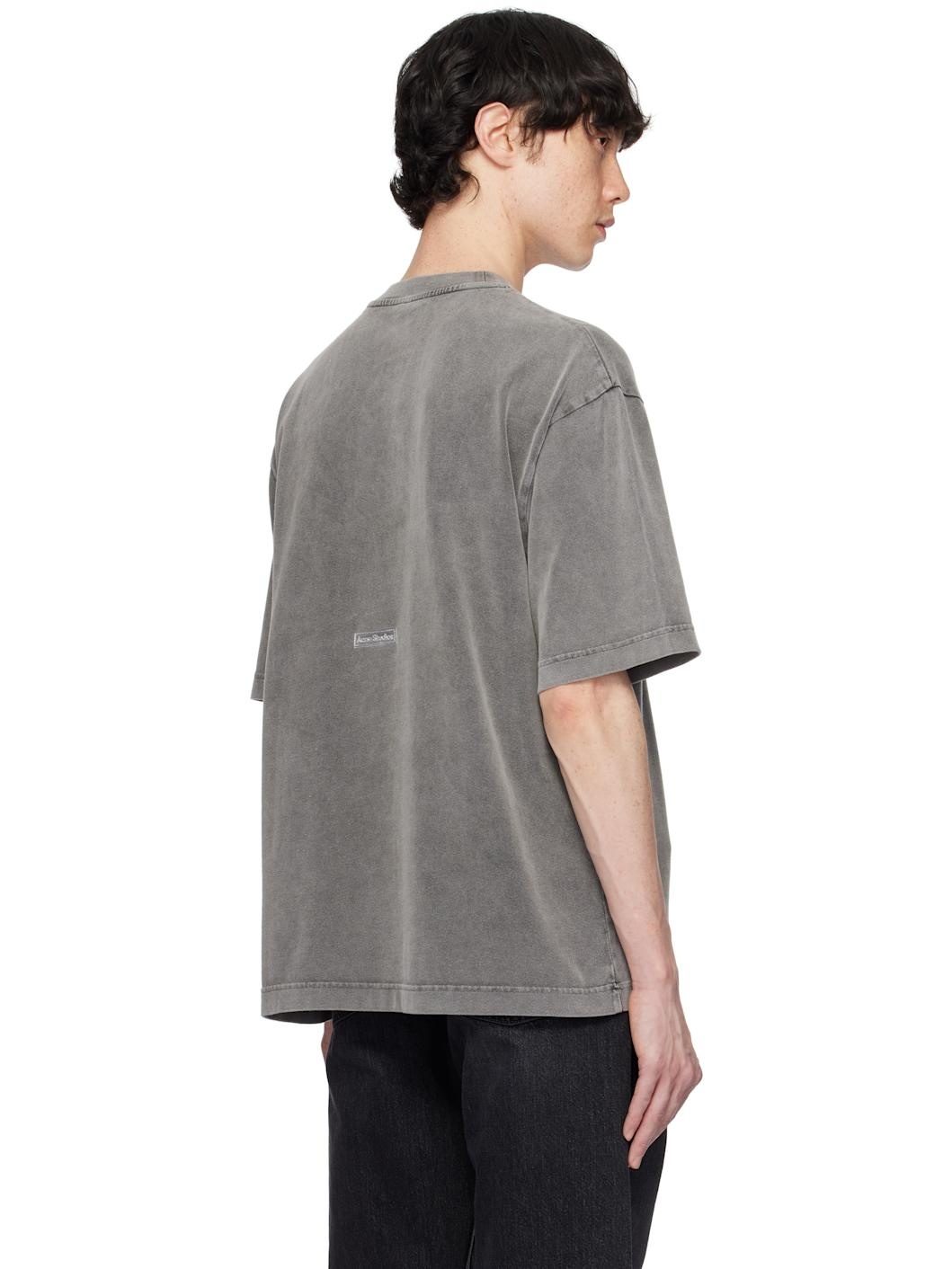 Gray Relaxed Fit Crew Neck T-shirt - 3