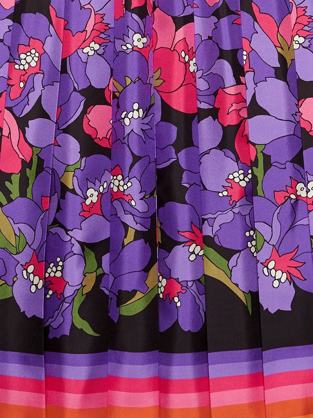 Degradé flowers silk twill skirt - 1