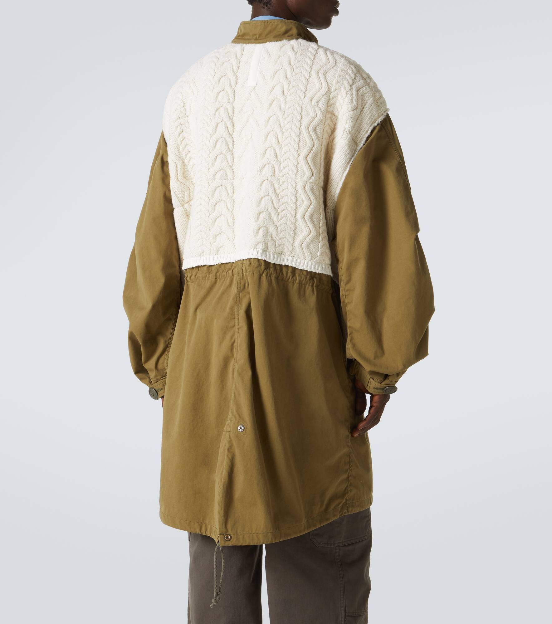 Aran wool-trimmed cotton jacket - 4