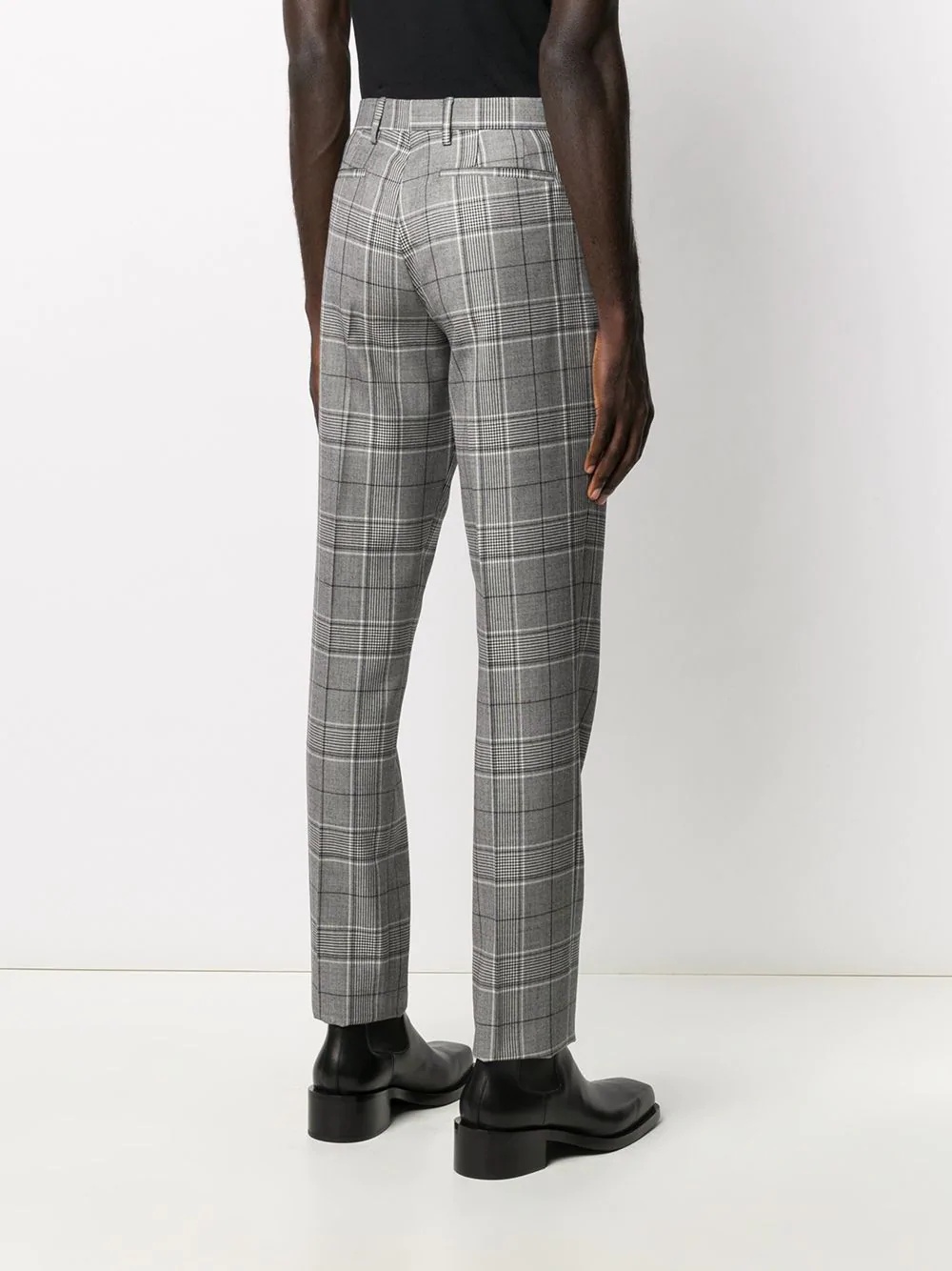 plaid check tailored trousers - 4