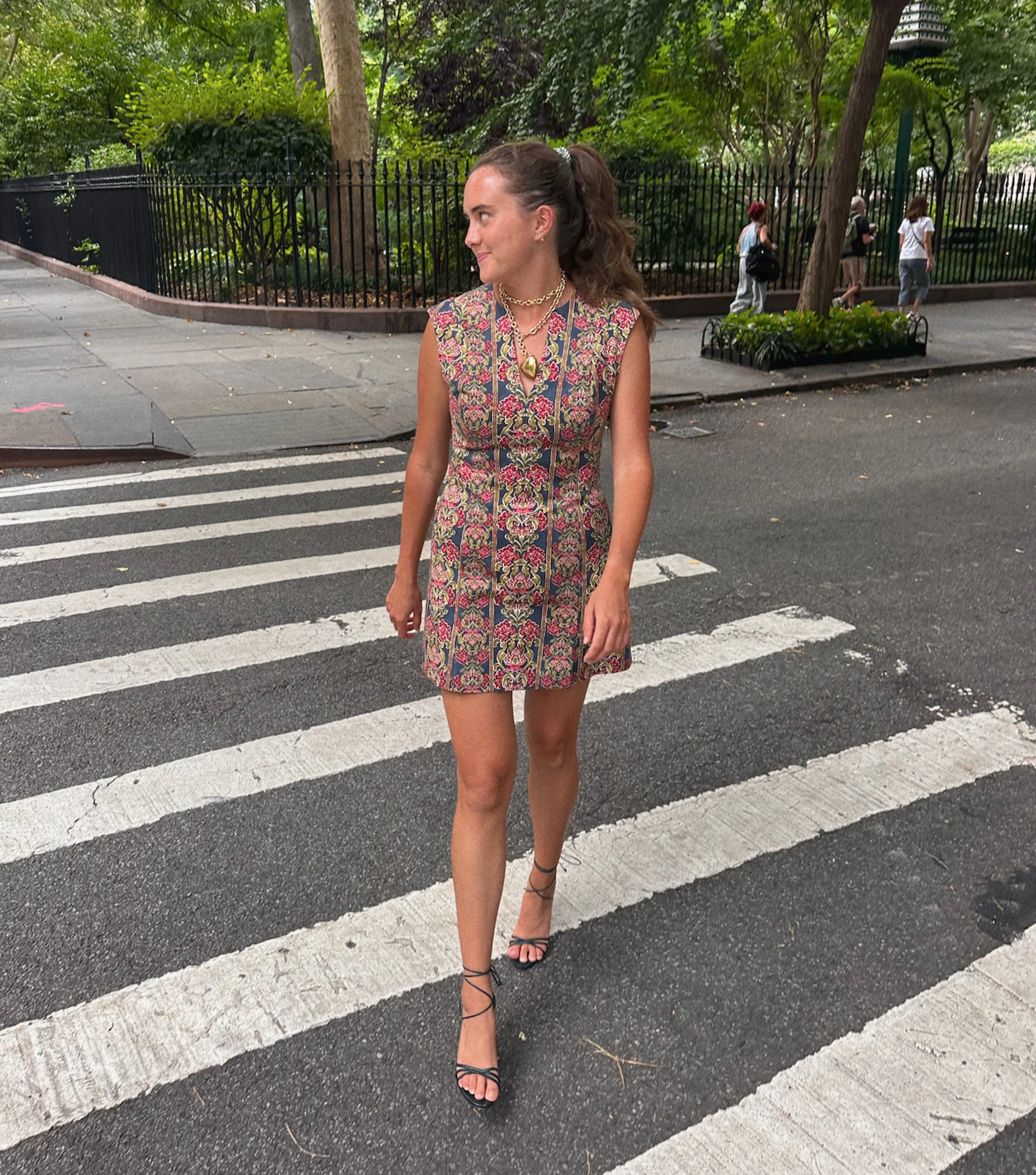 The Holly Dress - Stowell Medallion Stripe - 1