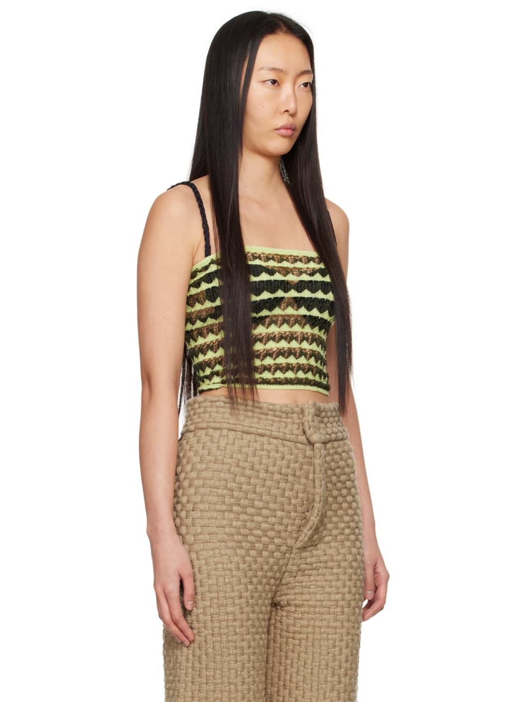 SSENSE Exclusive Green Lacey Tube Top - 2