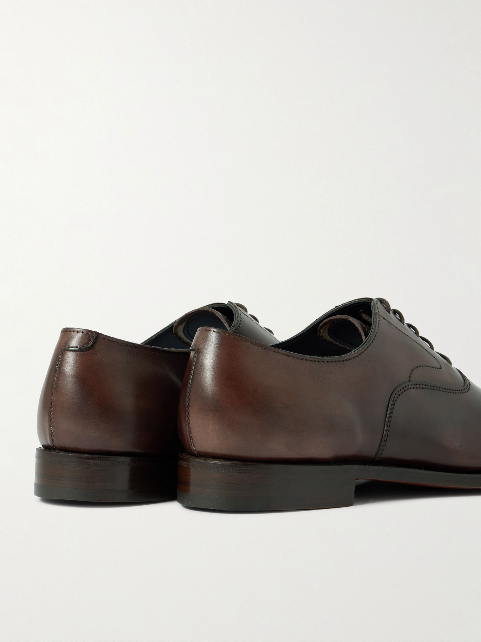 Cambridge Handpainted Leather Oxford Shoes Dark brown - 5
