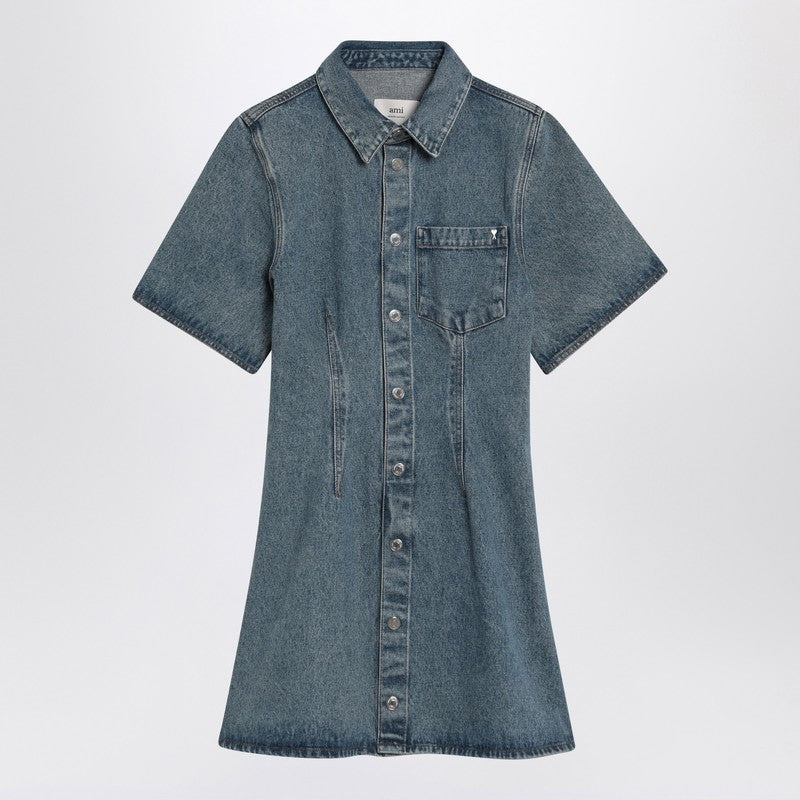 MINI DRESS AMI DE COEUR IN DENIM - 1