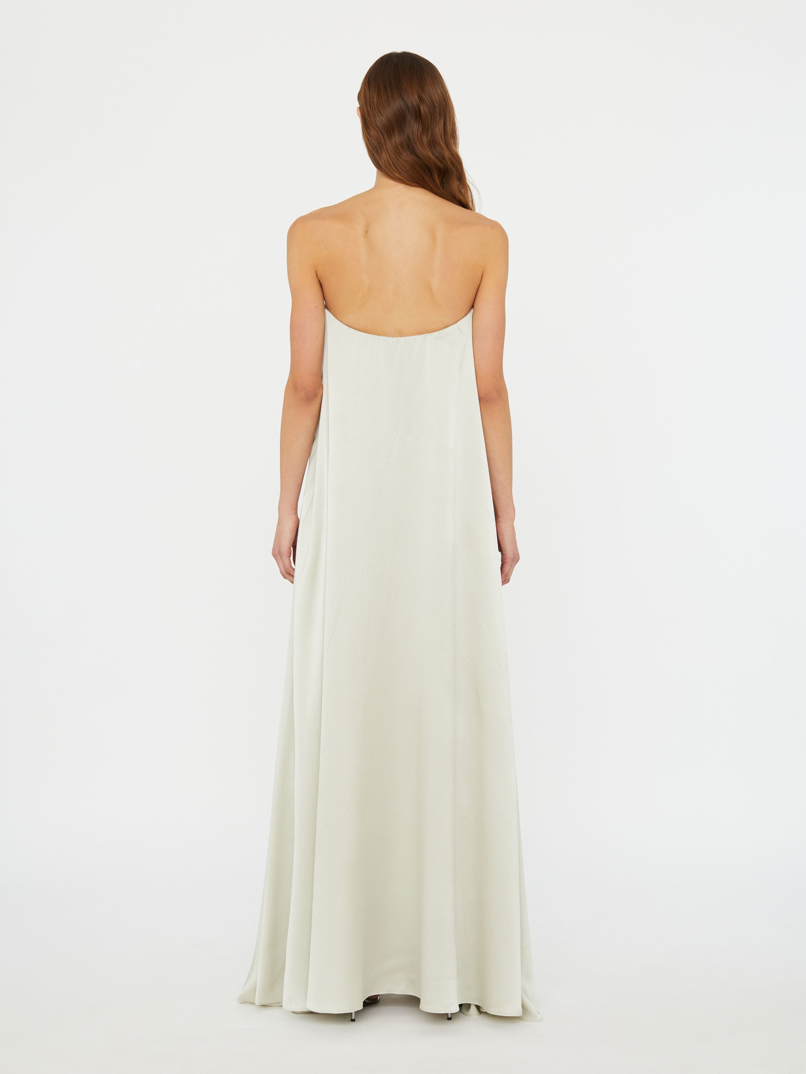 Textured Silk Salacia Strapless Gown - 4