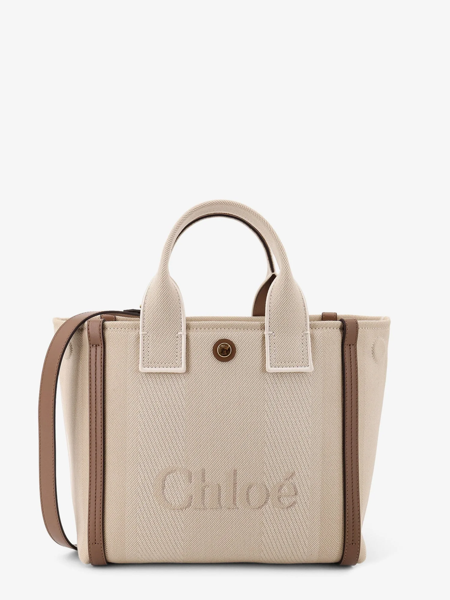 Chloe' Chloé Carry Canvas Crossbody Bag With Oversized Logo On The Front - 1