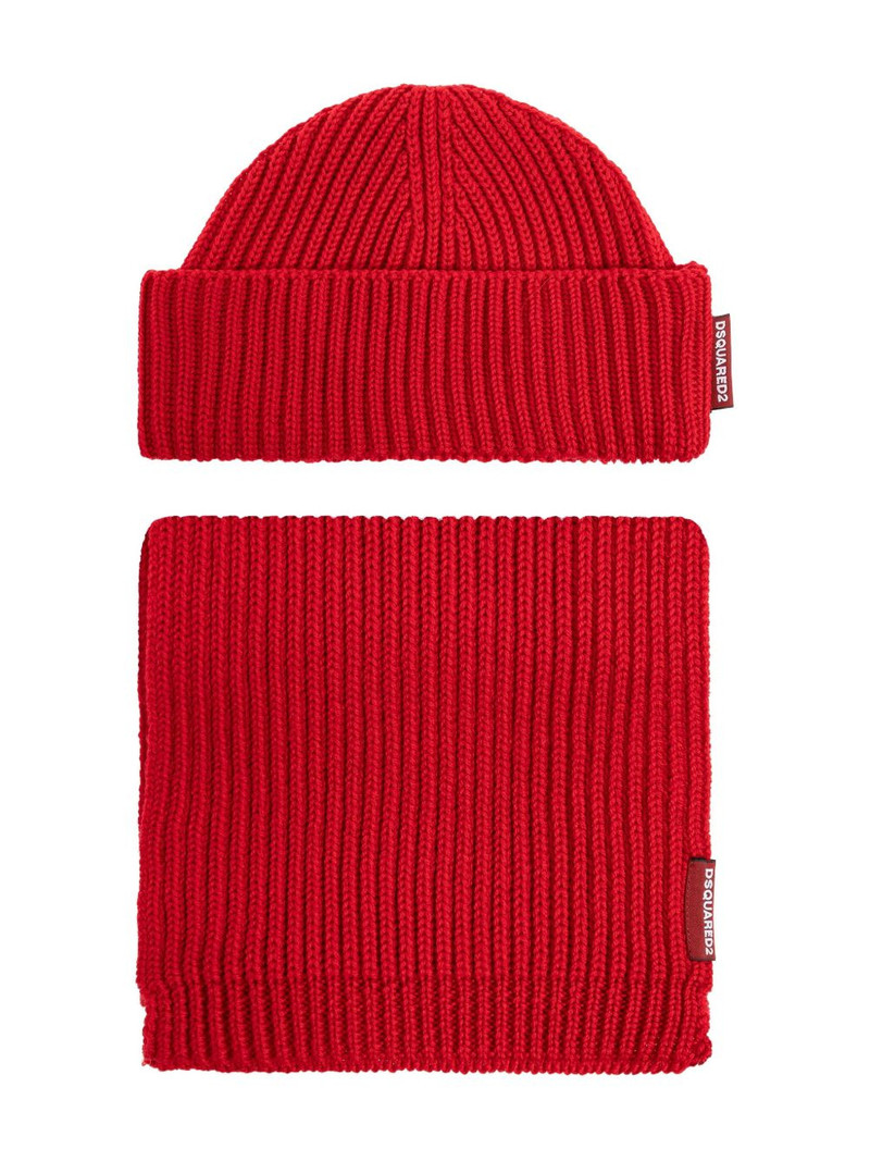 ribbed beanie and scarf set 1