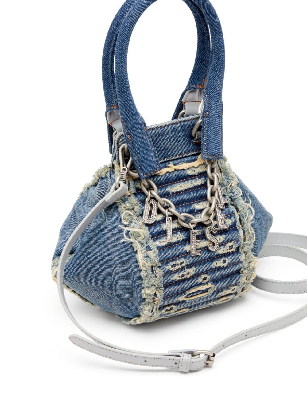 D-Vina-XS distressed denim shoulder bag - 4