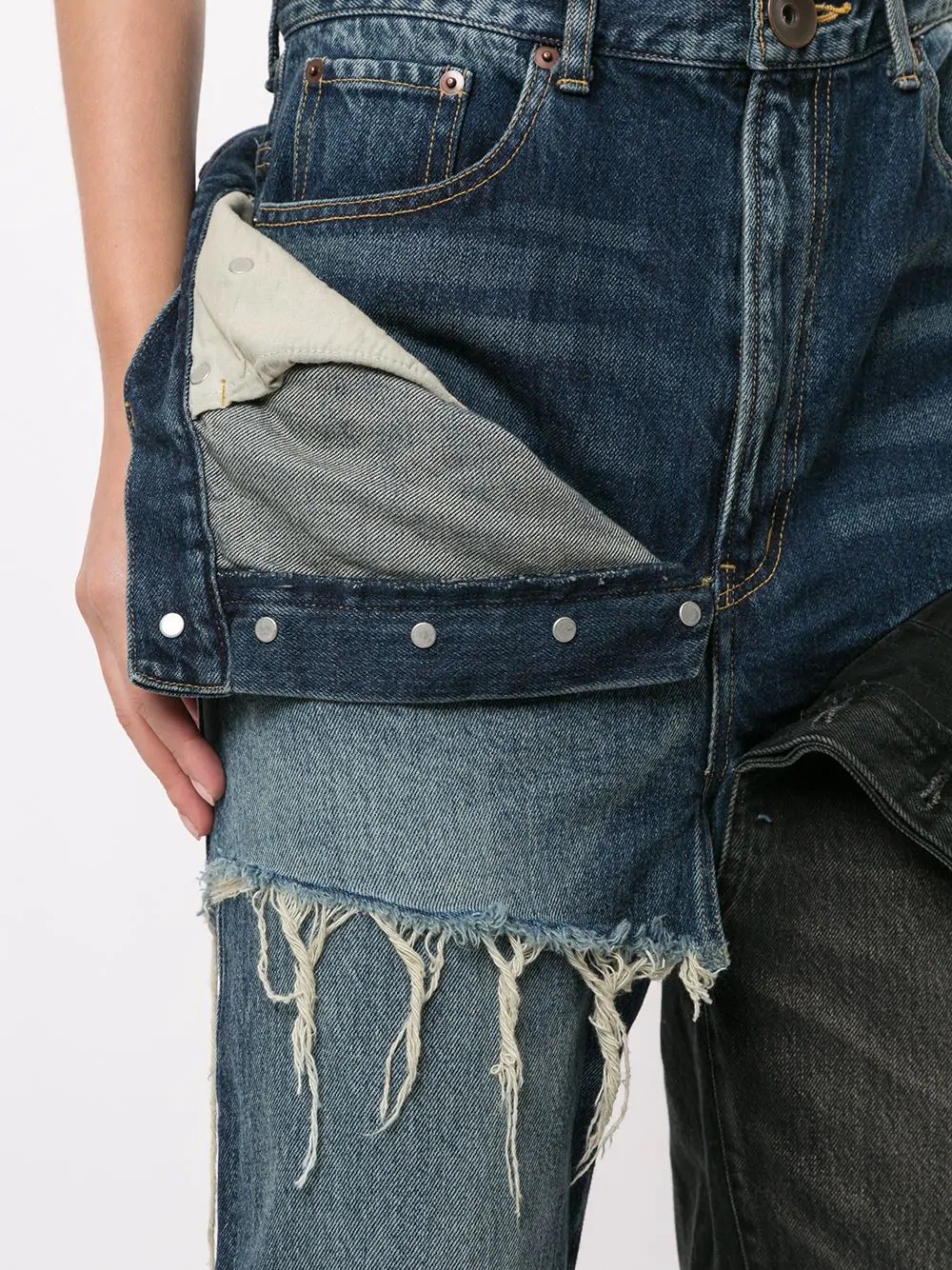 deconstructed high-waisted jeans - 5