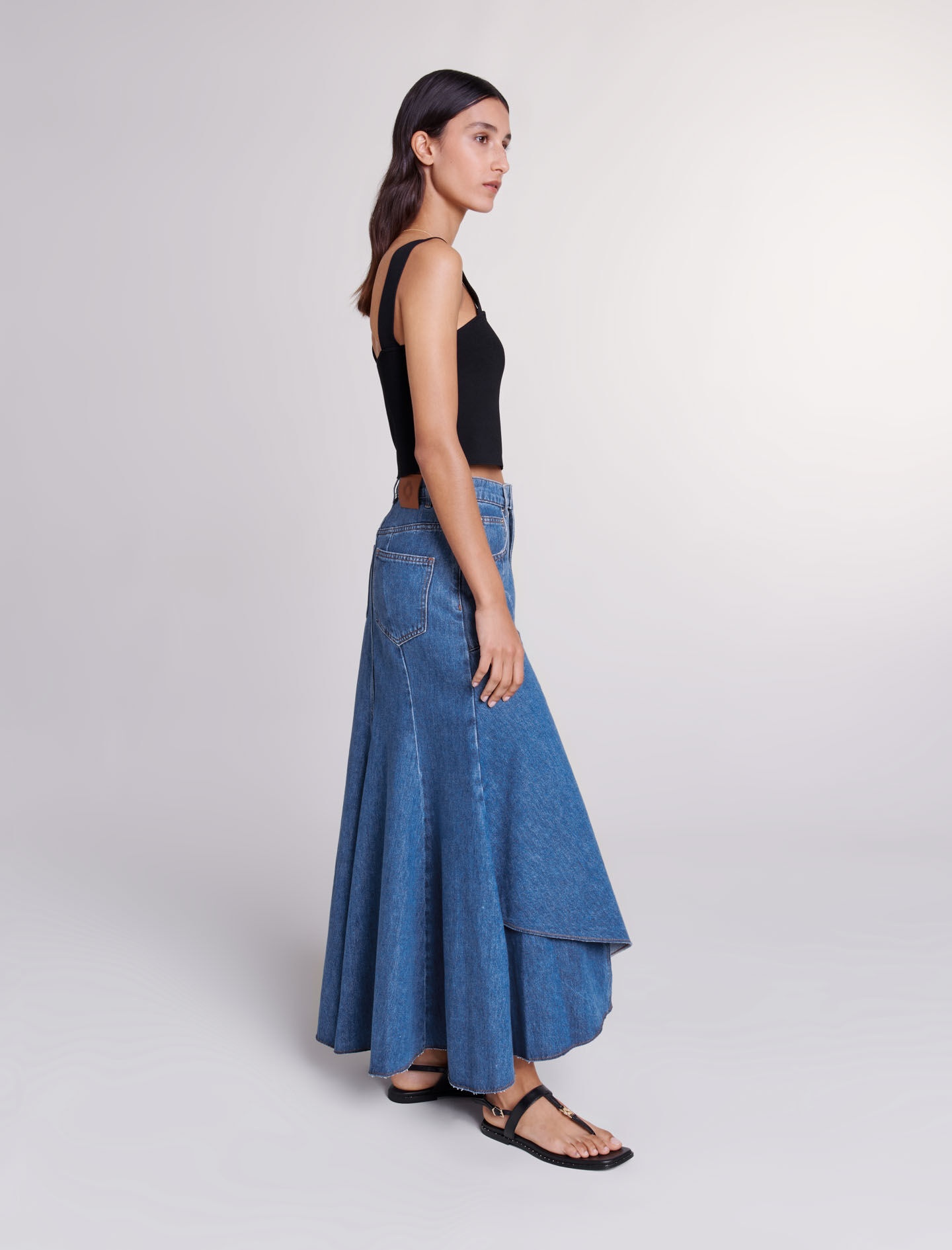 Asymmetrical denim skirt - 3