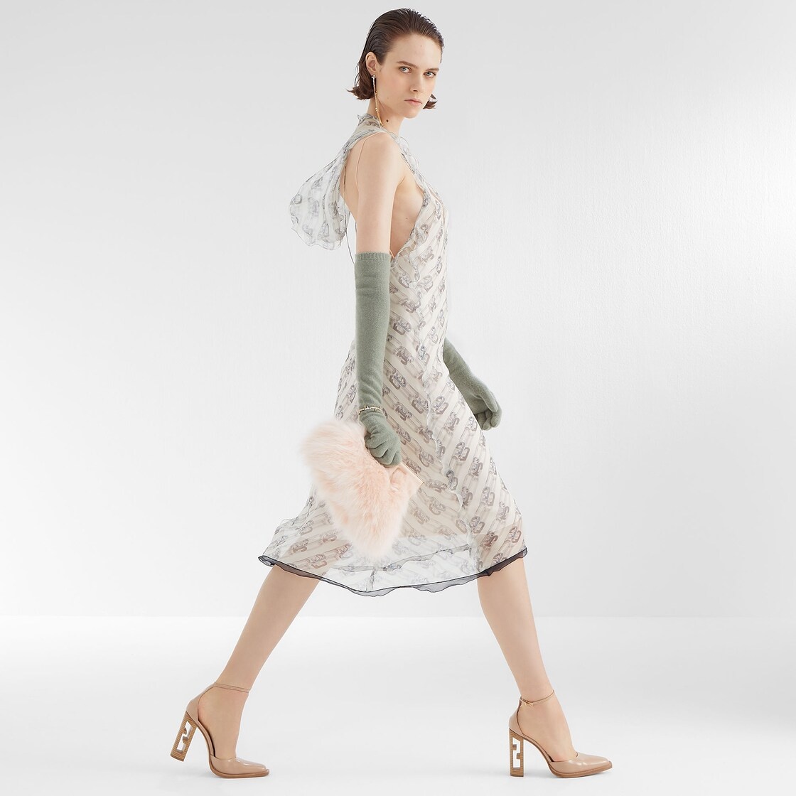 White chiffon dress - 4