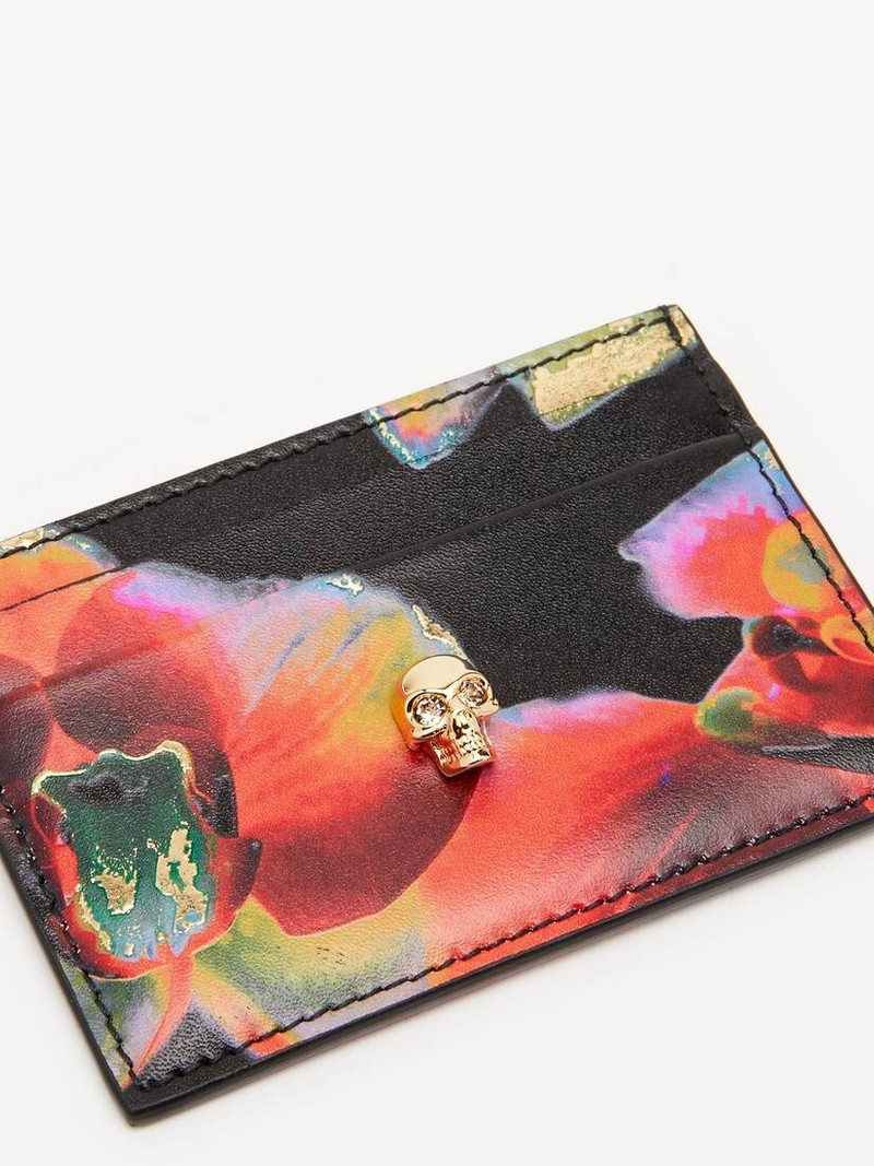 Alexander McQueen Women's Solarised Orchid Skull Card Holder in Multicolor outlook