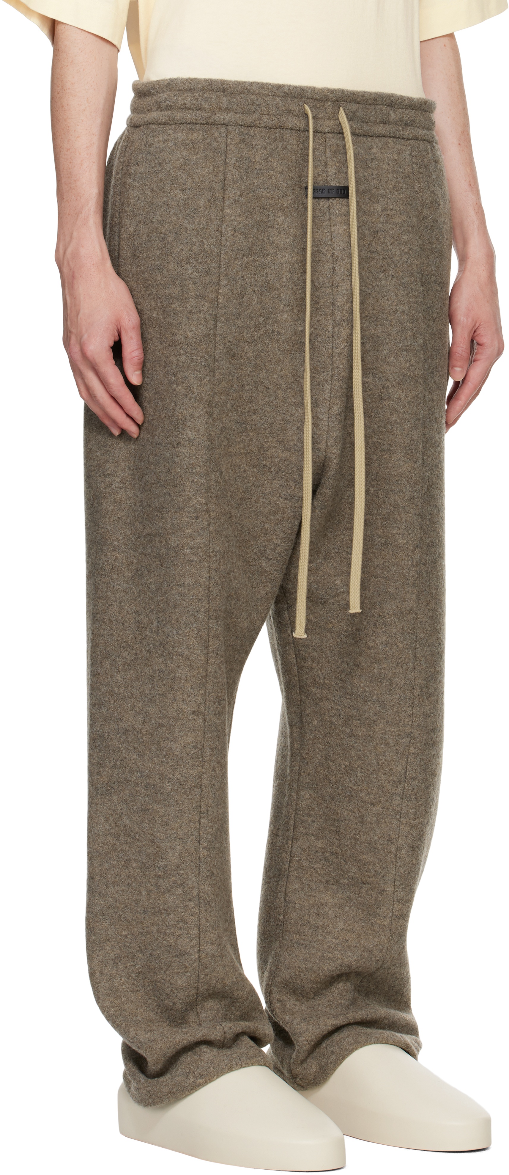 Brown Boiled Wool Forum Lounge Pants - 2