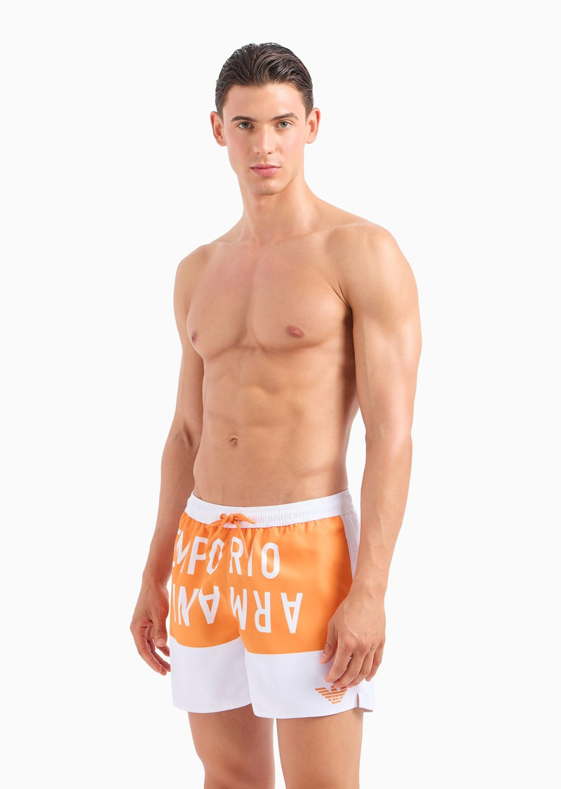 ASV recycled-fabric swim shorts with bold logo band 2
