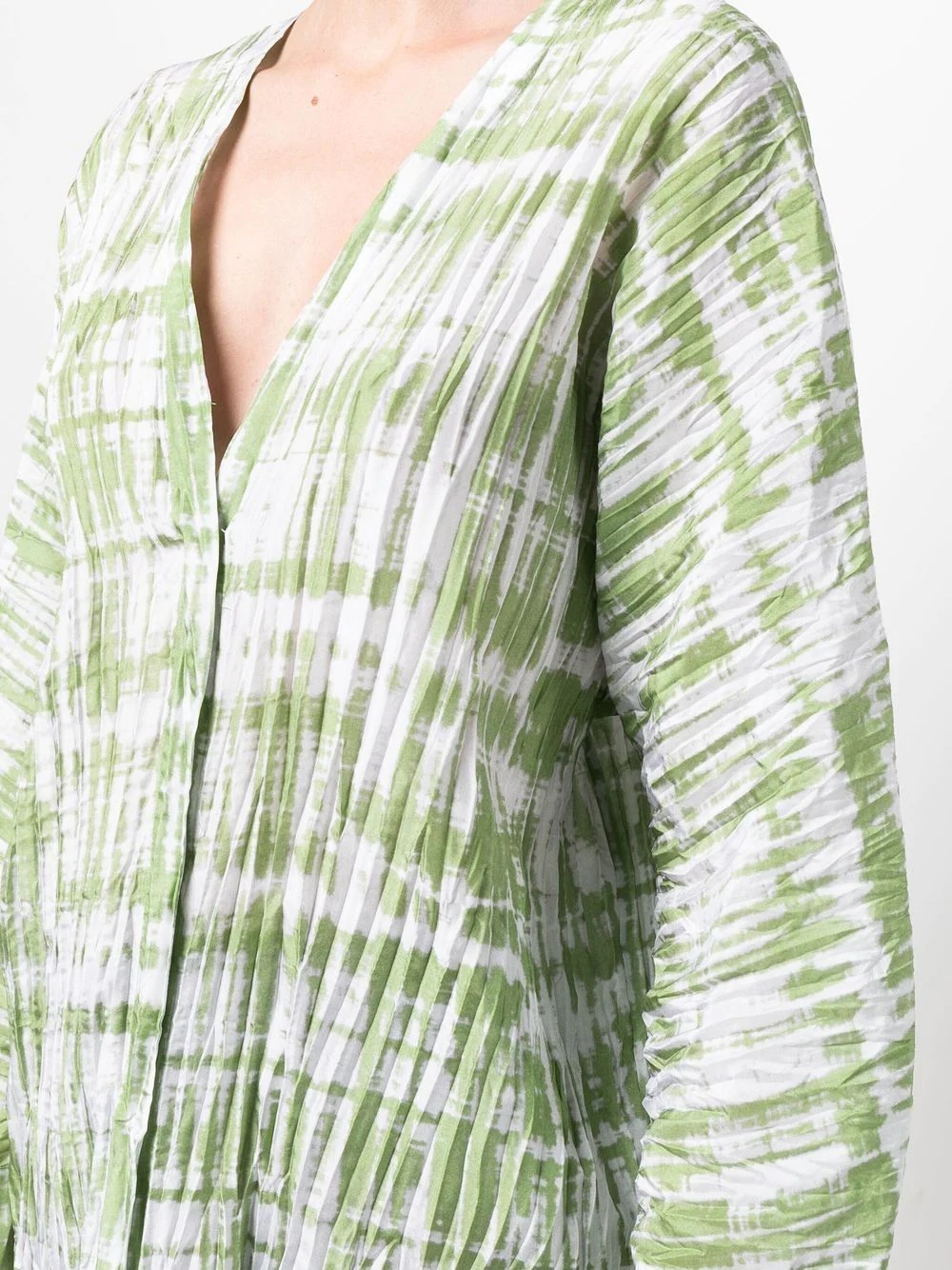 tie-dye long-sleeve silk blouse - 5