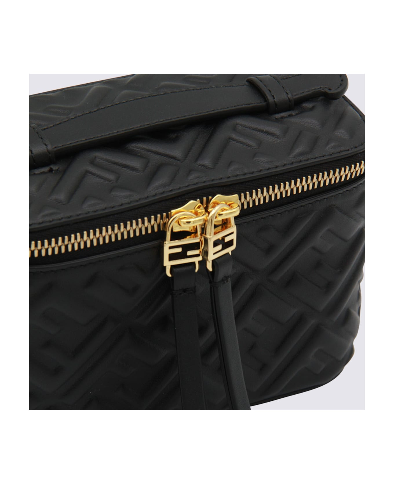 Black Leather Vanity Top Handle Bag - 4