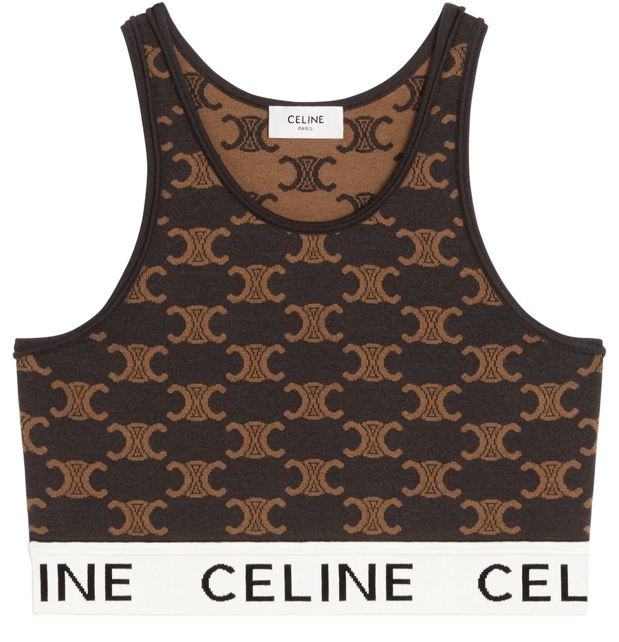 CELINE Celine monogram bra in silk cotton | REVERSIBLE
