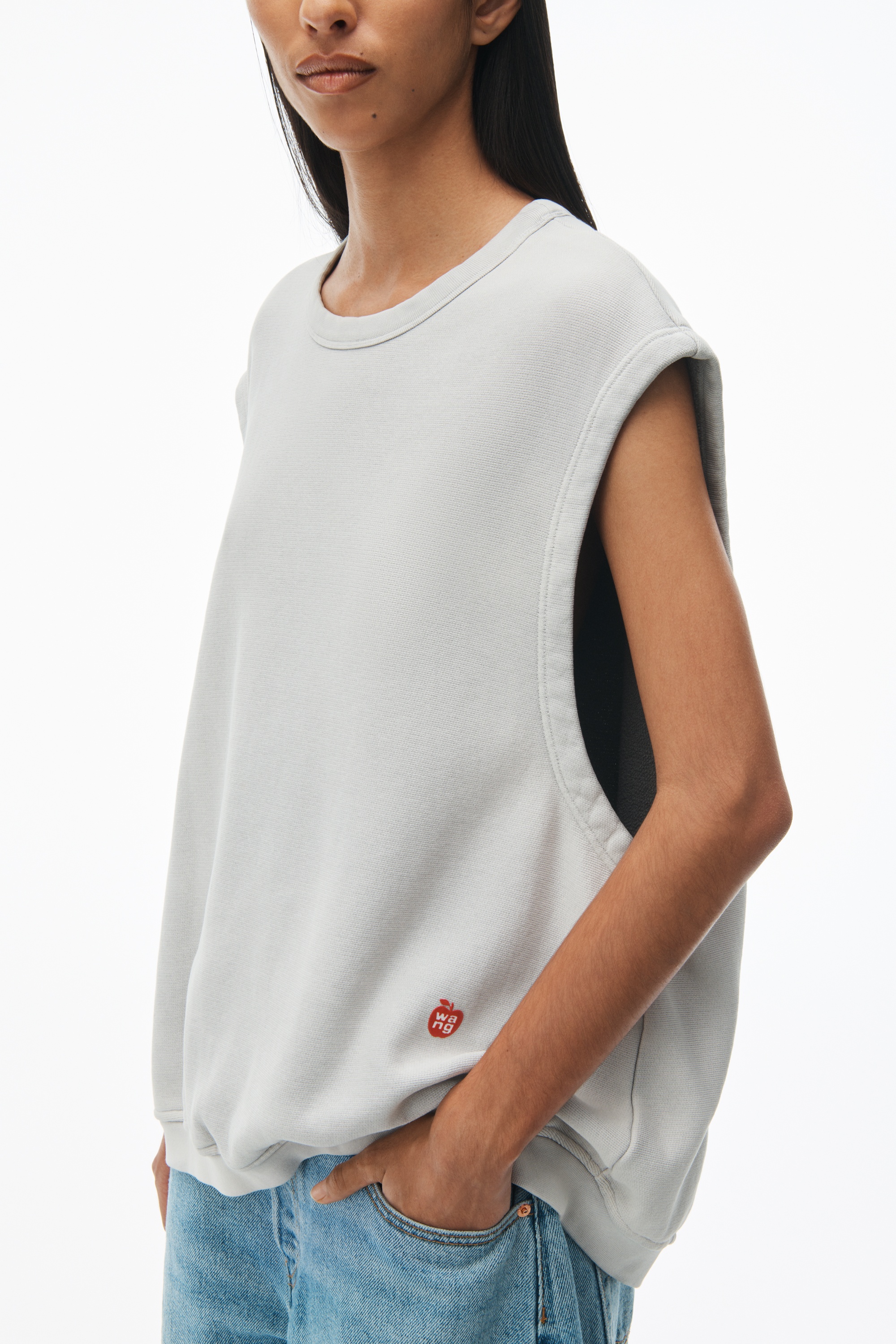 Sleeveless Crew Neck Vest In Terry - 3