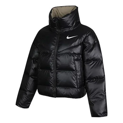 (WMNS) Nike Nsw Down-fill Short Stand Collar Windproof Down Jacket Black CU5814-010 - 1