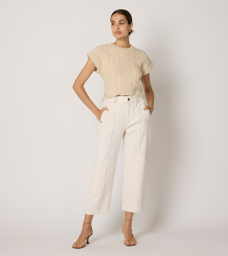 Cleobella GIGI CROPPED SWEATER VEST | CREAM outlook
