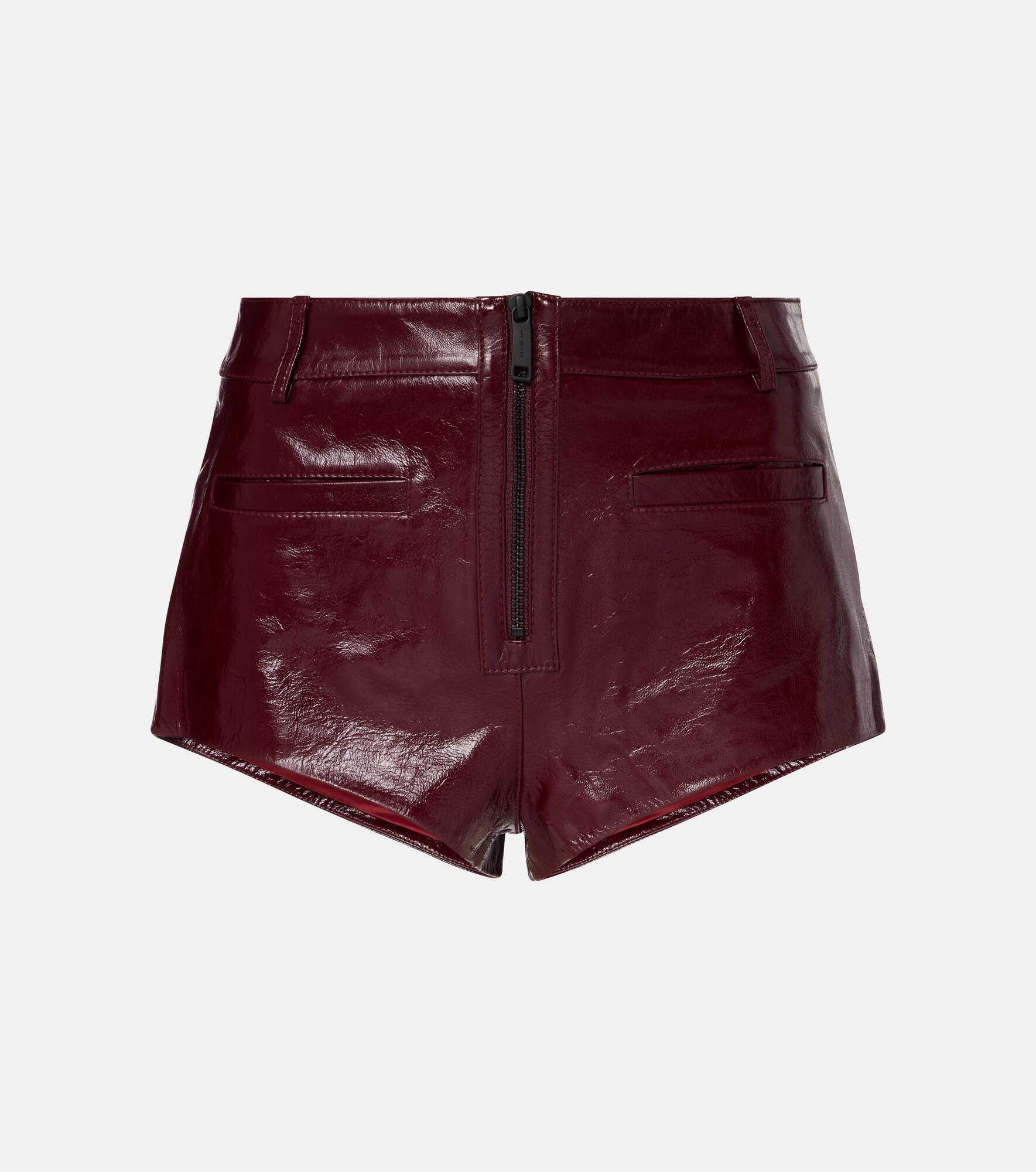 High-rise leather shorts - 1