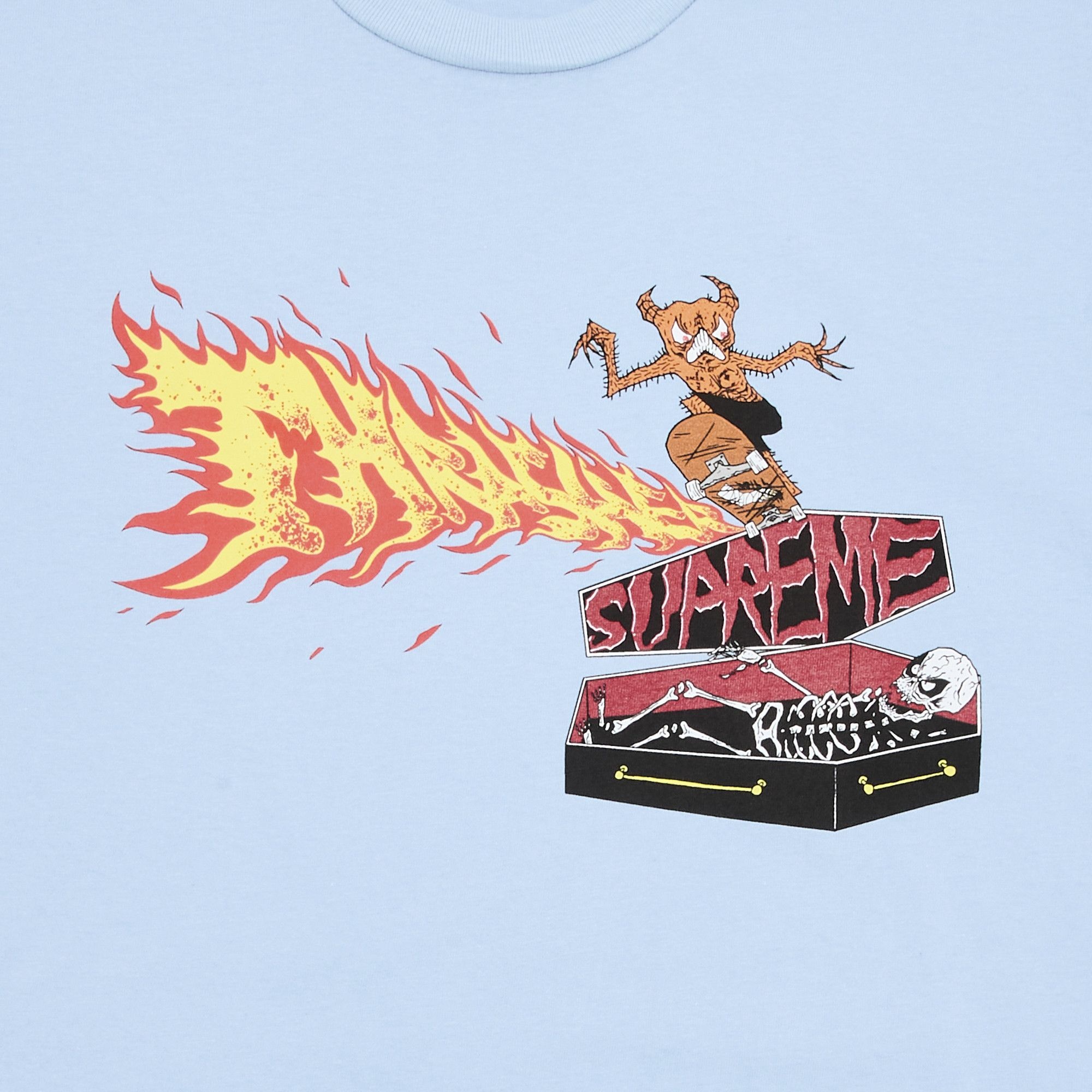 Supreme x Thrasher Back Tail Tee 'Powder Blue' - 3