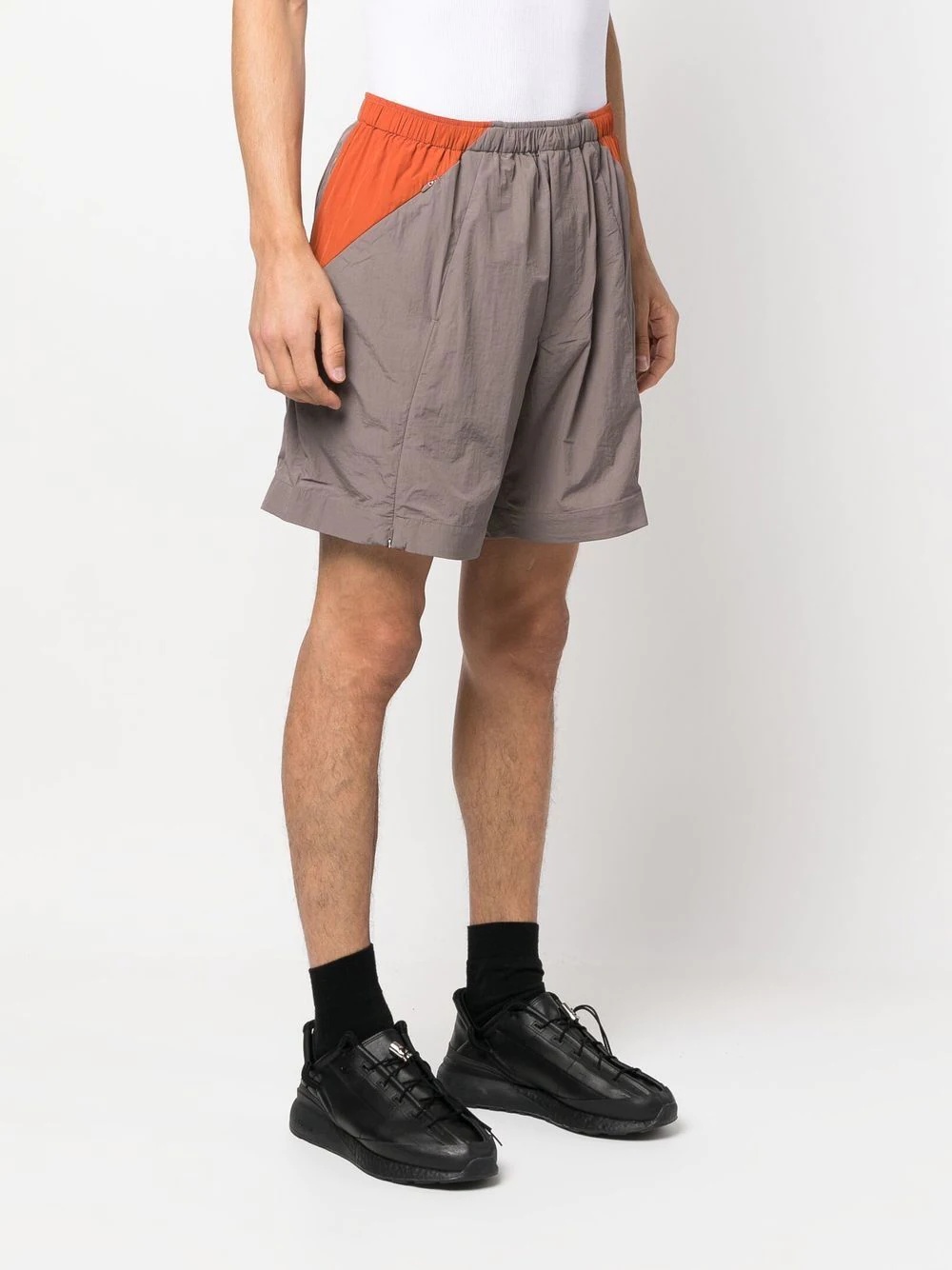 colour-block track shorts - 3