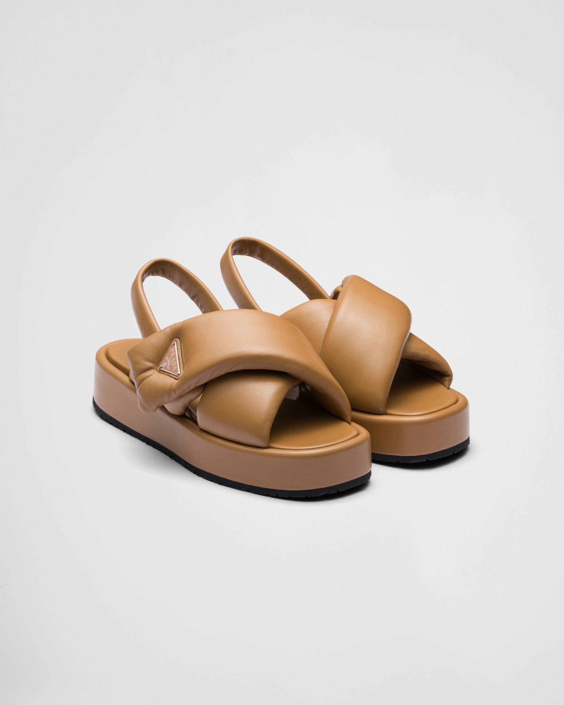 Prada Soft padded nappa leather wedge sandals - 1
