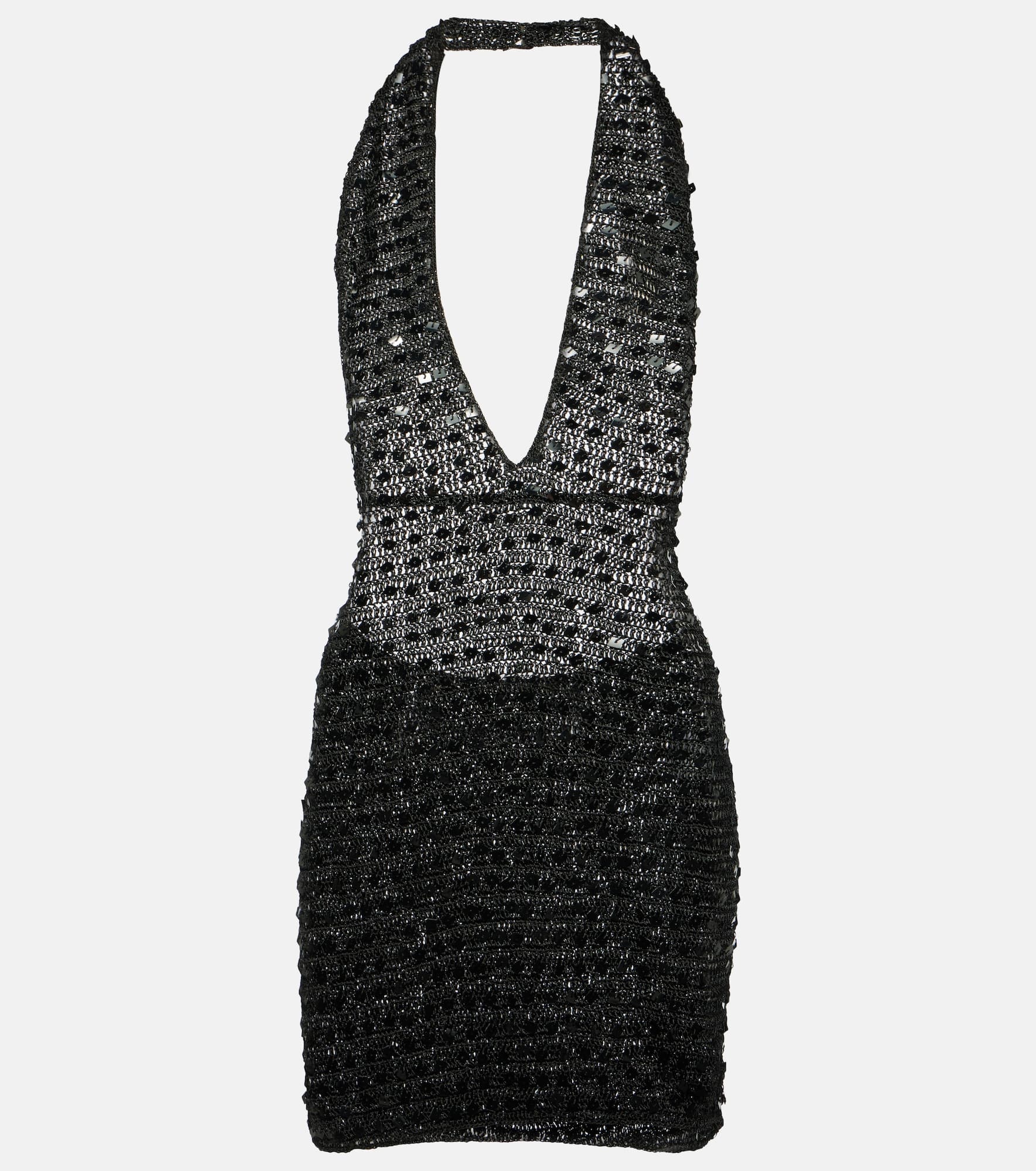 Sequined halterneck minidress - 1