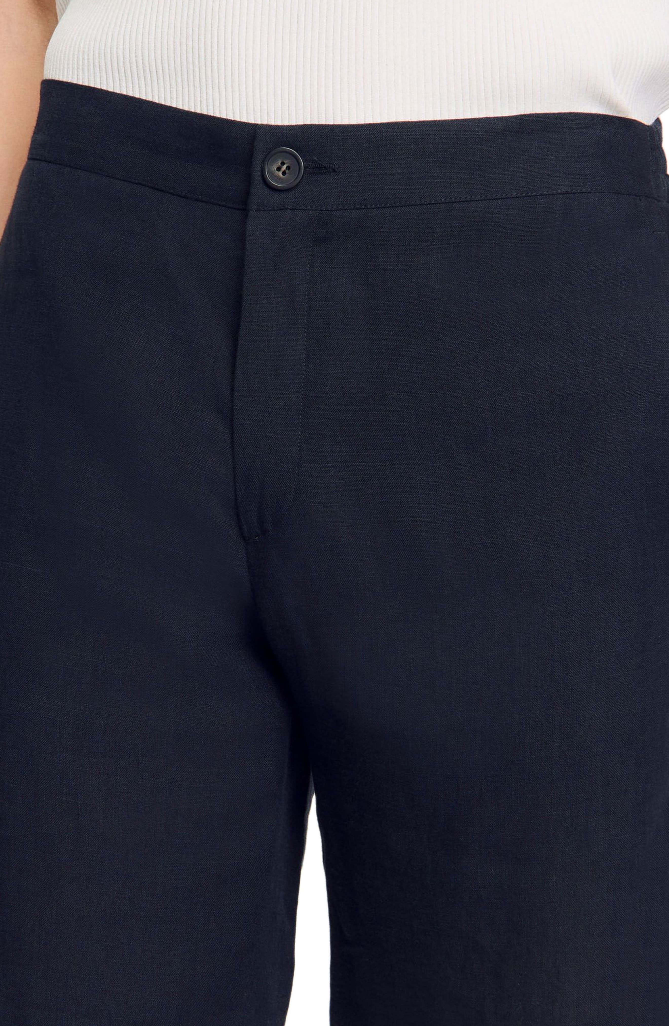 SANDRO Linen shorts in Navy Blue at Nordstrom - 4