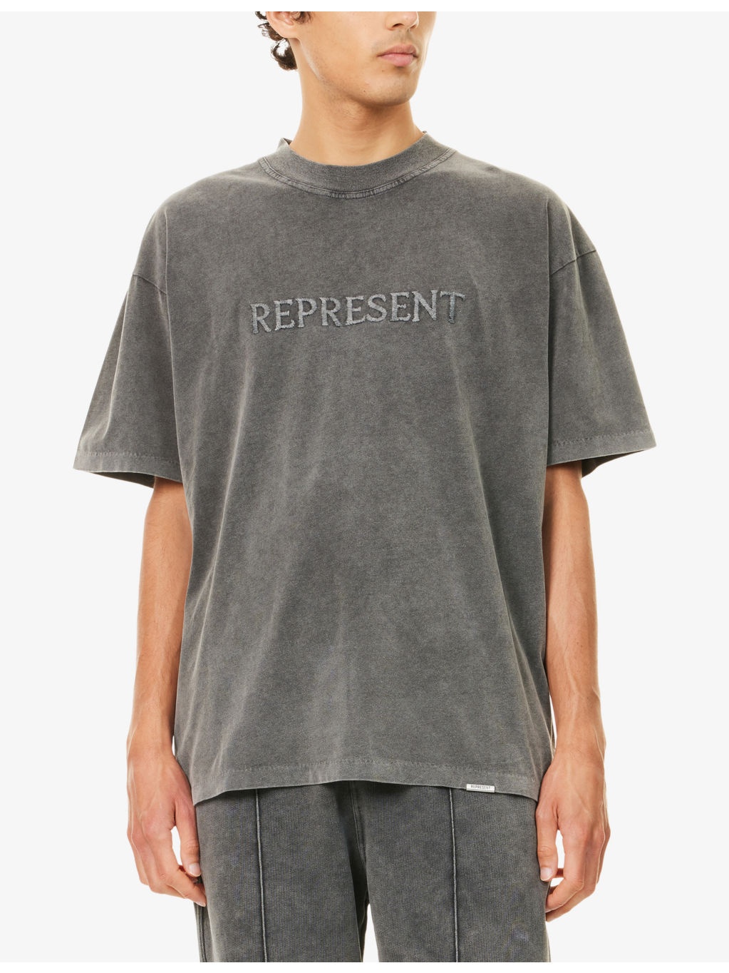 Embroidered Serif Logo Cotton-Jersey T-Shirt - 3