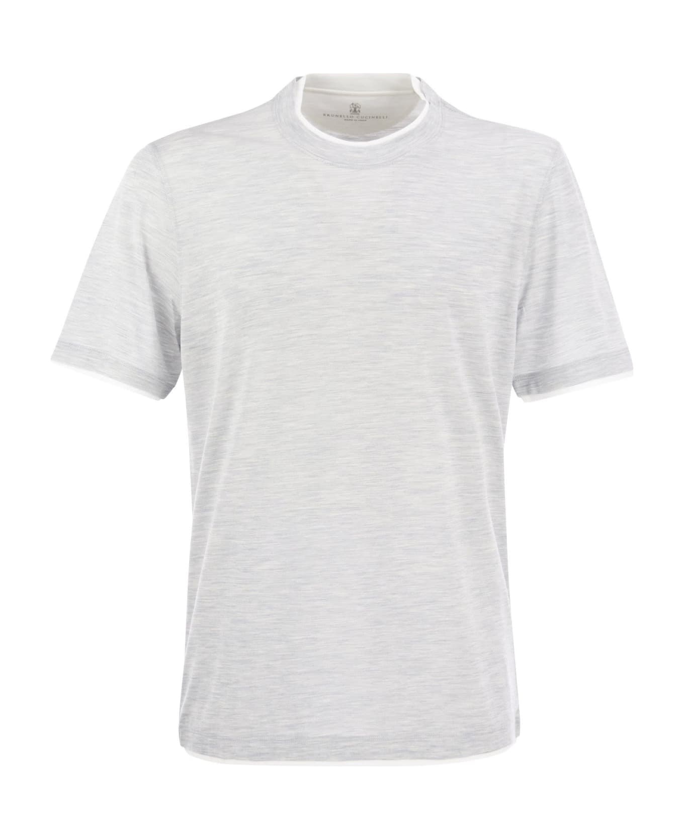 Slim Fit Crew-neck T-shirt In Lightweight Cotton Jersey - 1