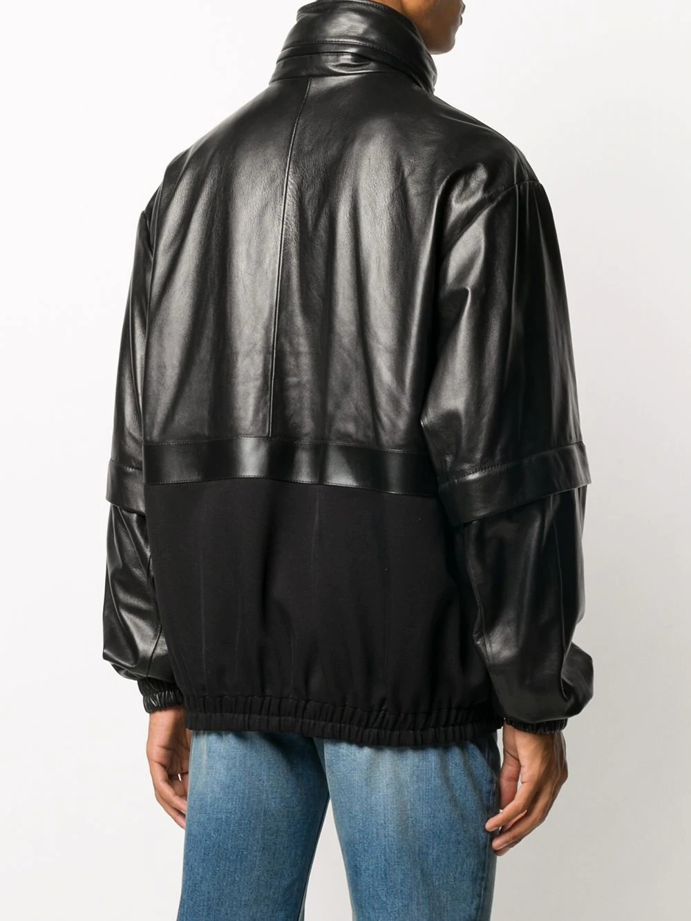 Web leather bomber jacket - 4