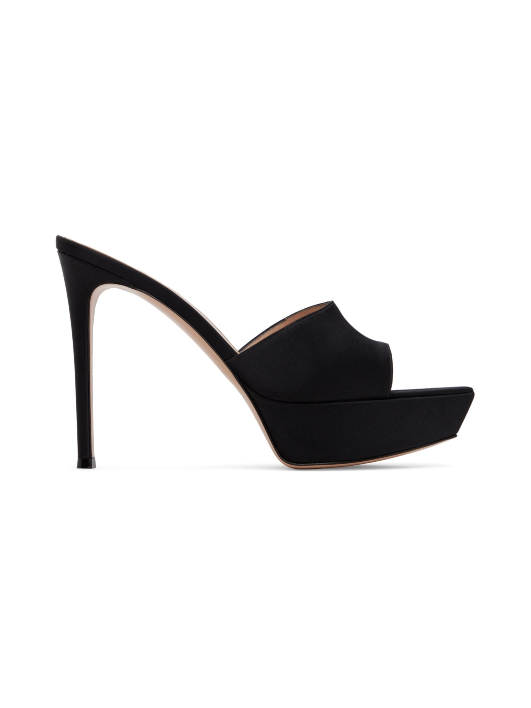 Black Platform Heeled Sandals - 1