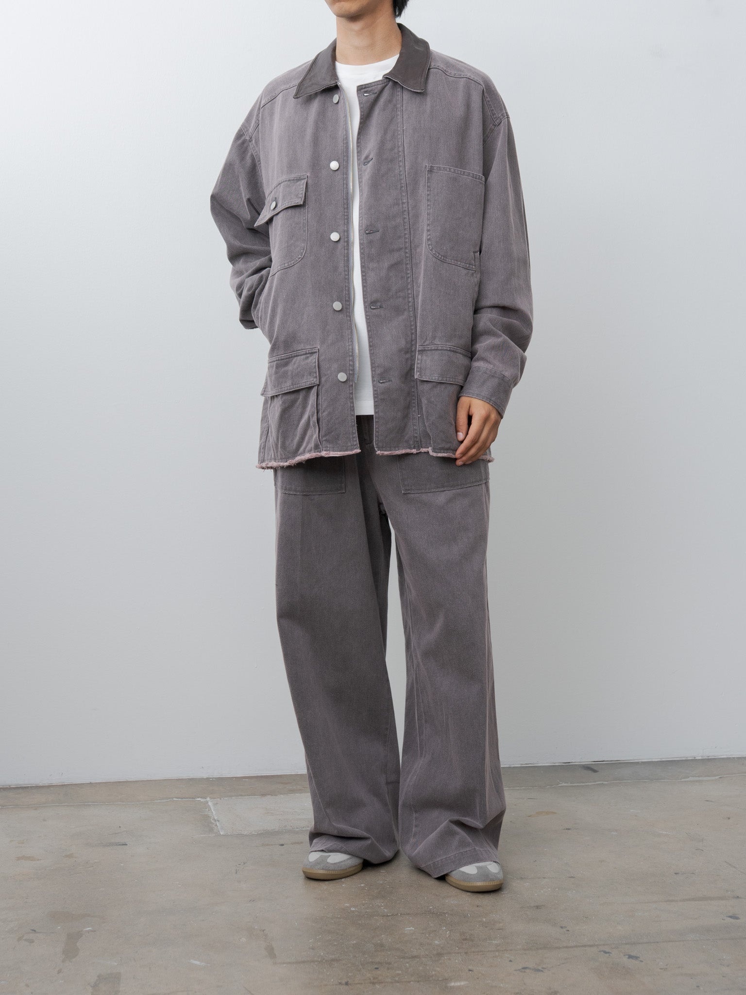 Cotton Cut-Off Coverall Jacket - Dusty Pink - 3