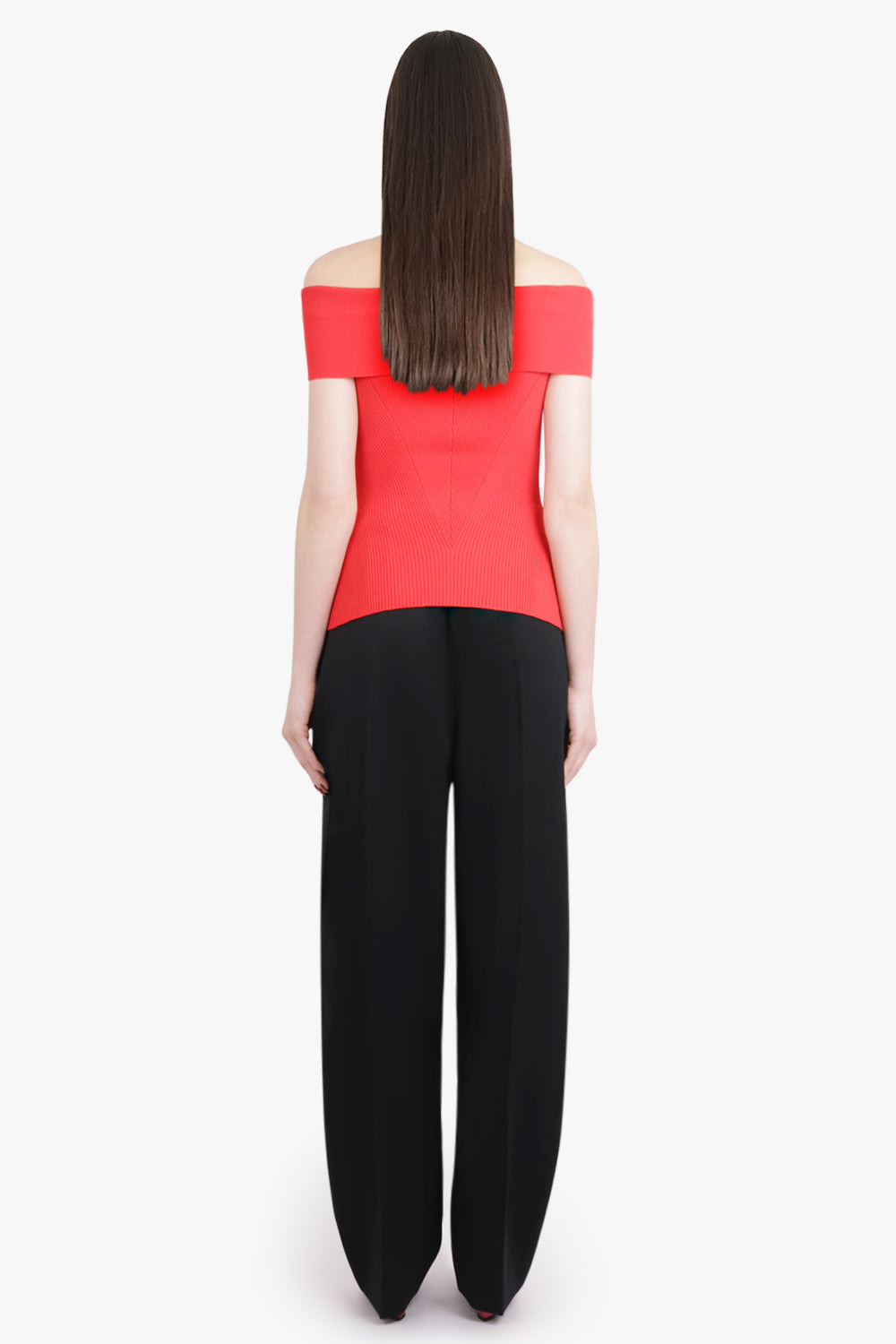 OFF SHOULDER PANEL DETAIL TOP | VERMILLION RED - 5