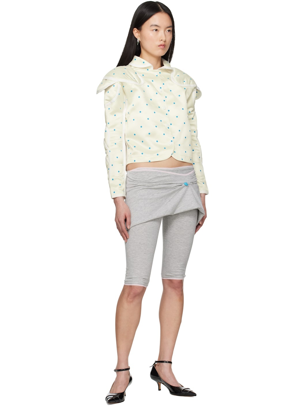 Gray Nappy Pin Shorts - 4