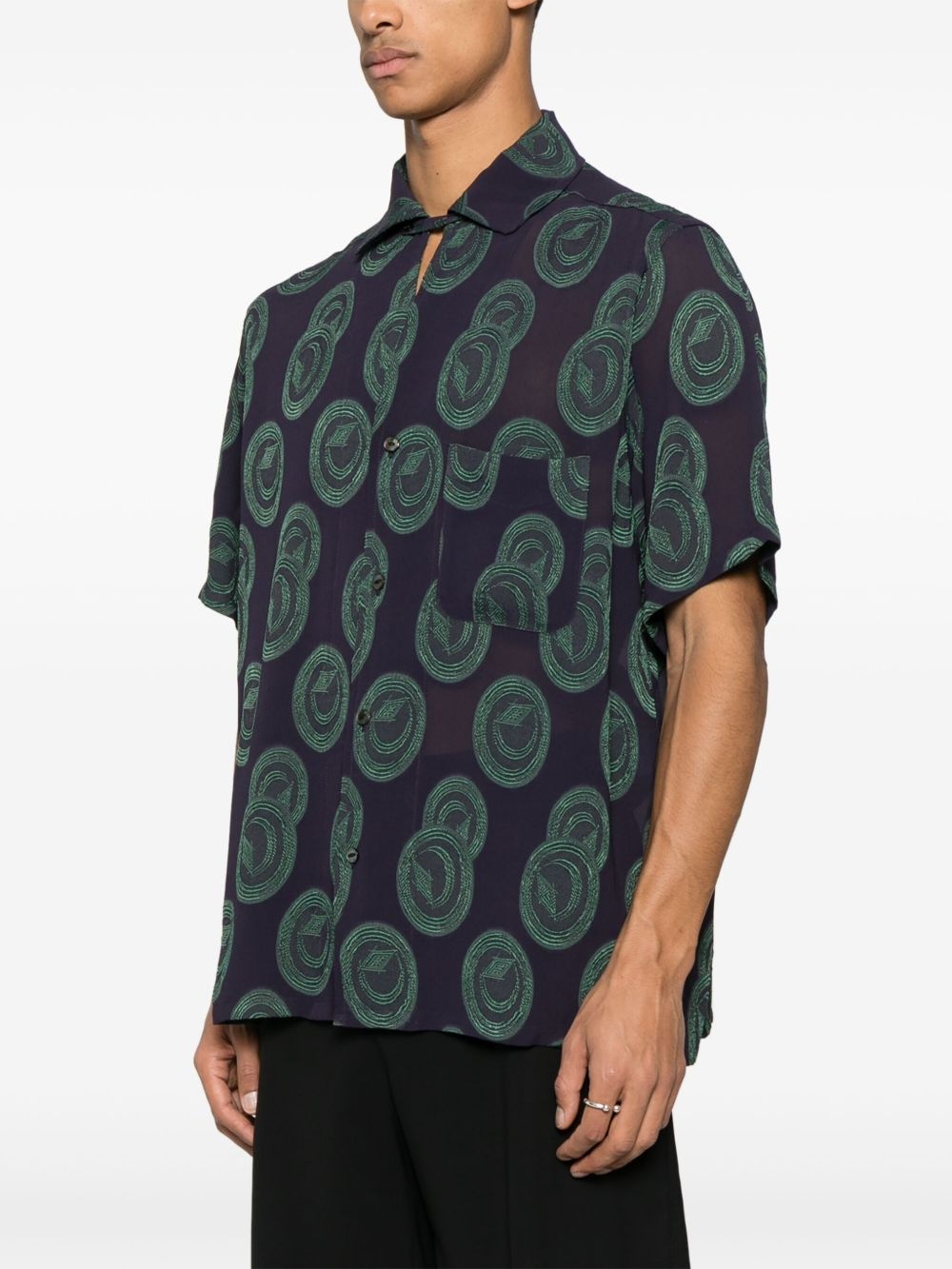 pattern-embroidered shirt - 3