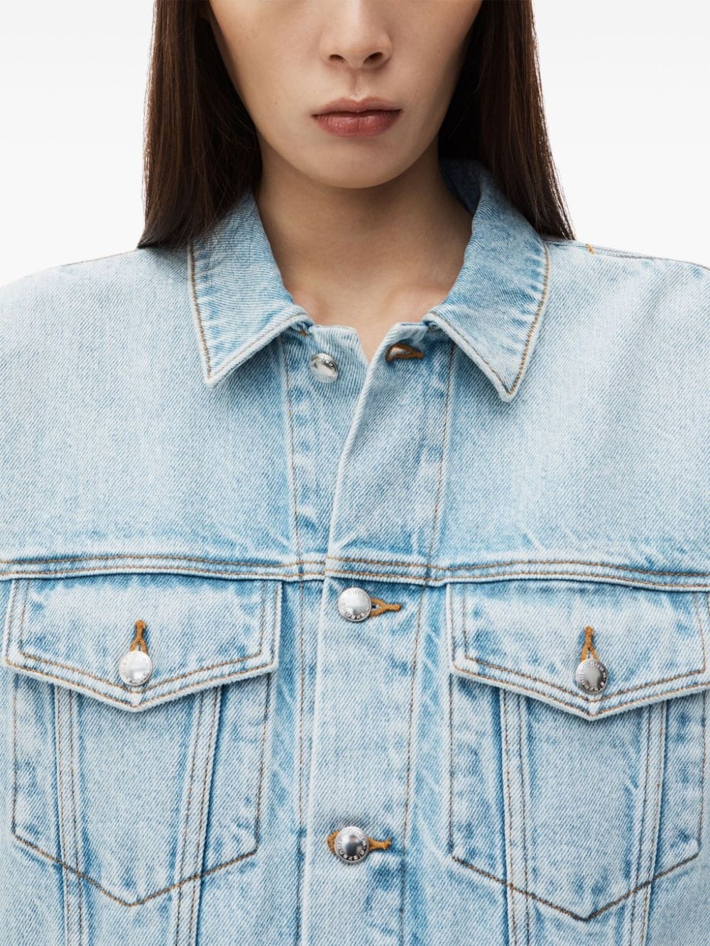 zip-sleeved denim jacket - 5