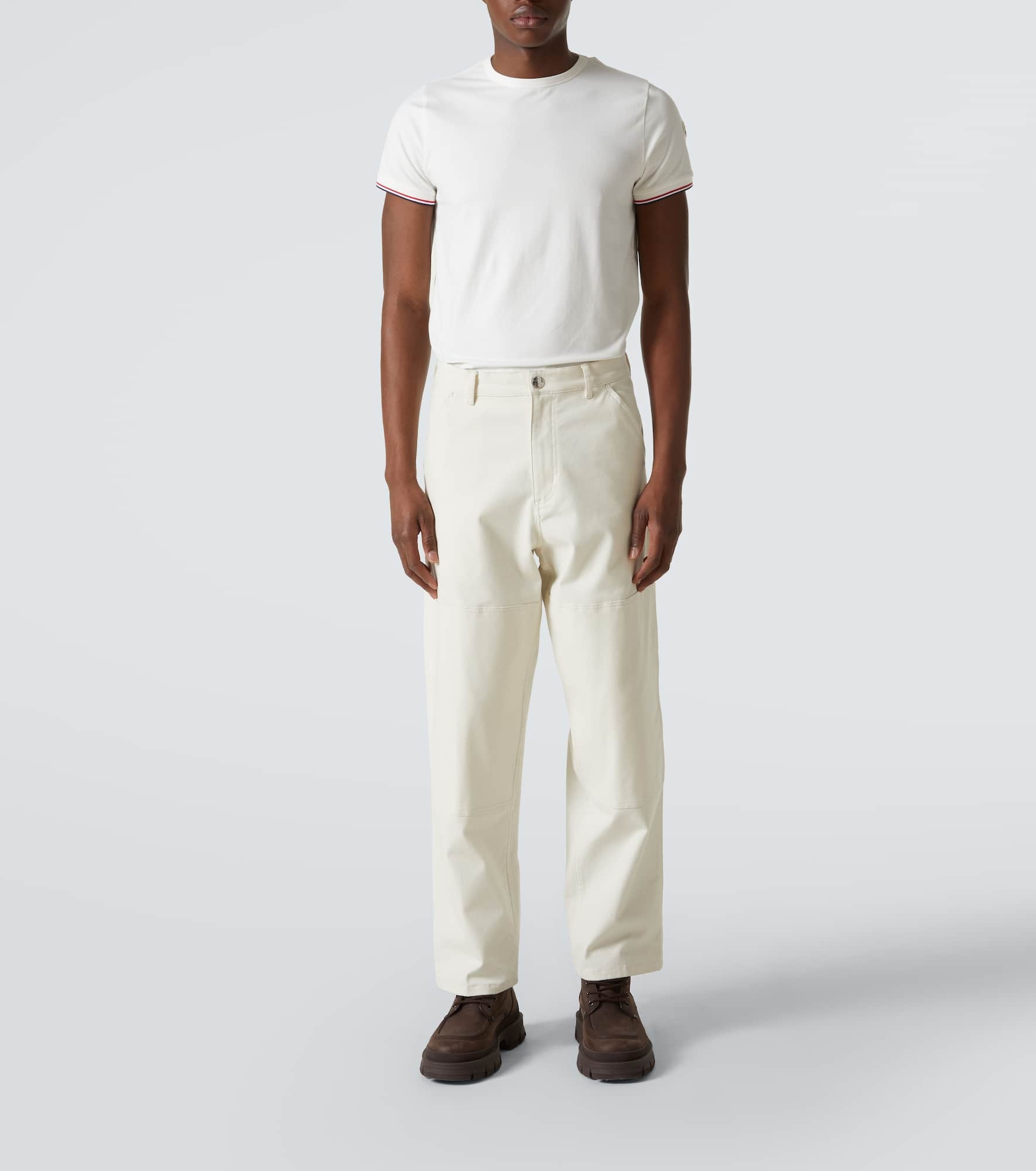 Tricolor cotton-blend jersey T-shirt - 2