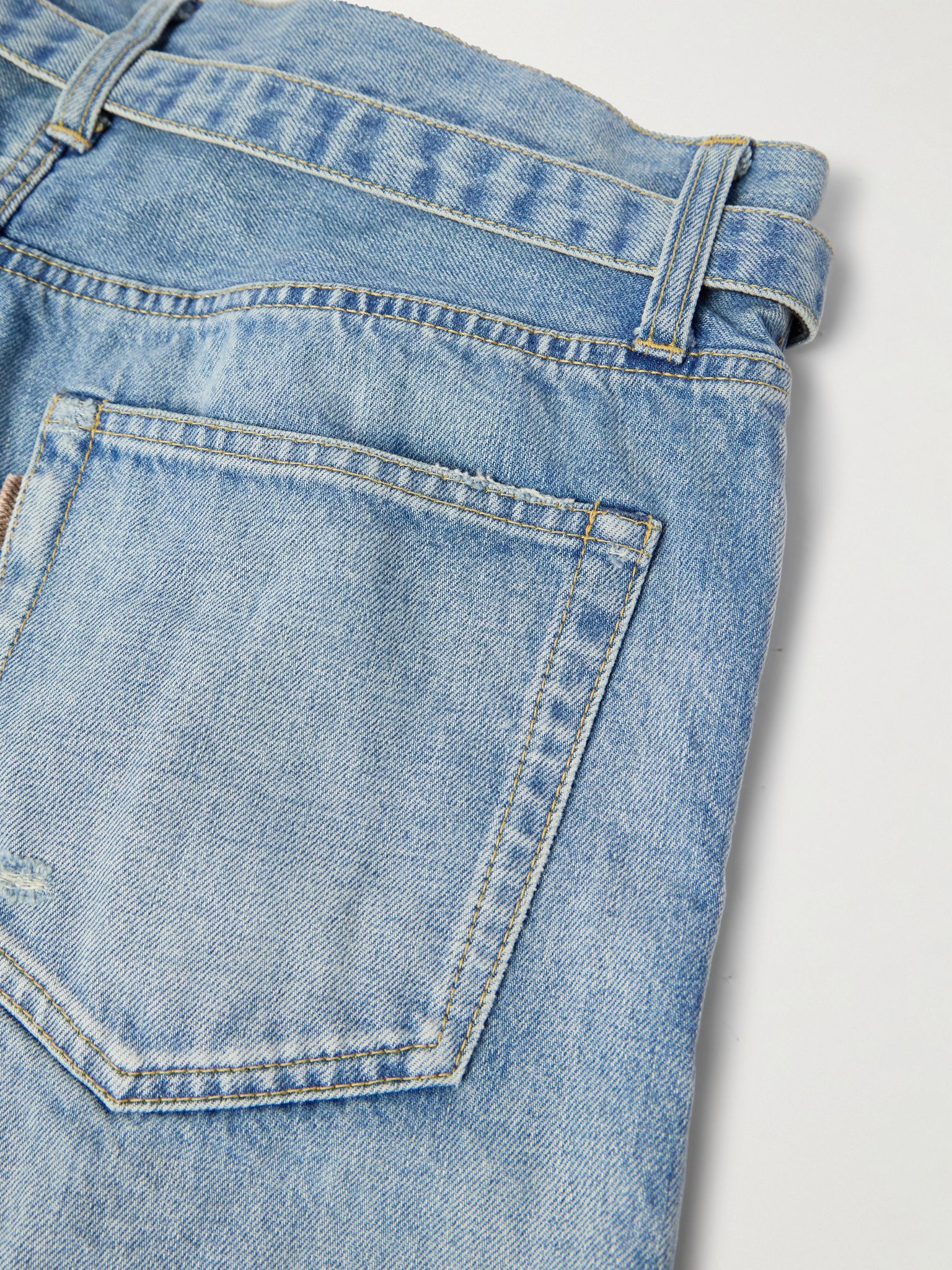 + BEYONDEXX Straight-Leg Belted Jeans Blue - 5