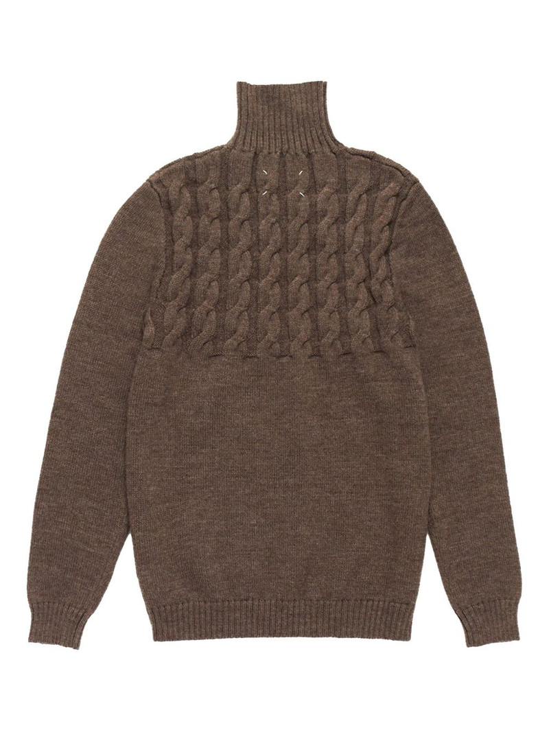 Maison Margiela cable-knit turtleneck jumper outlook