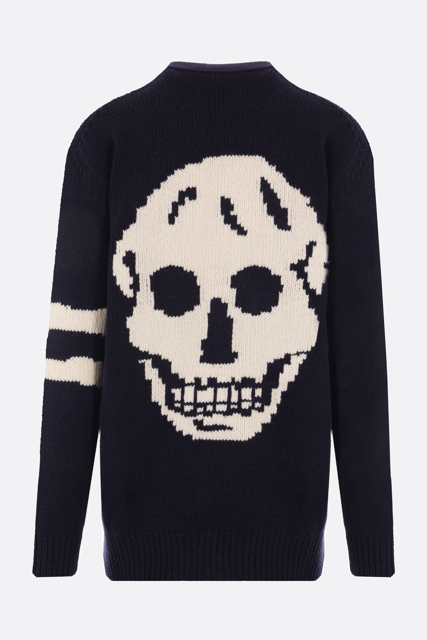 WOOL AND CASHMERE CARDIGAN WITH SKULL INTARSIA - 2