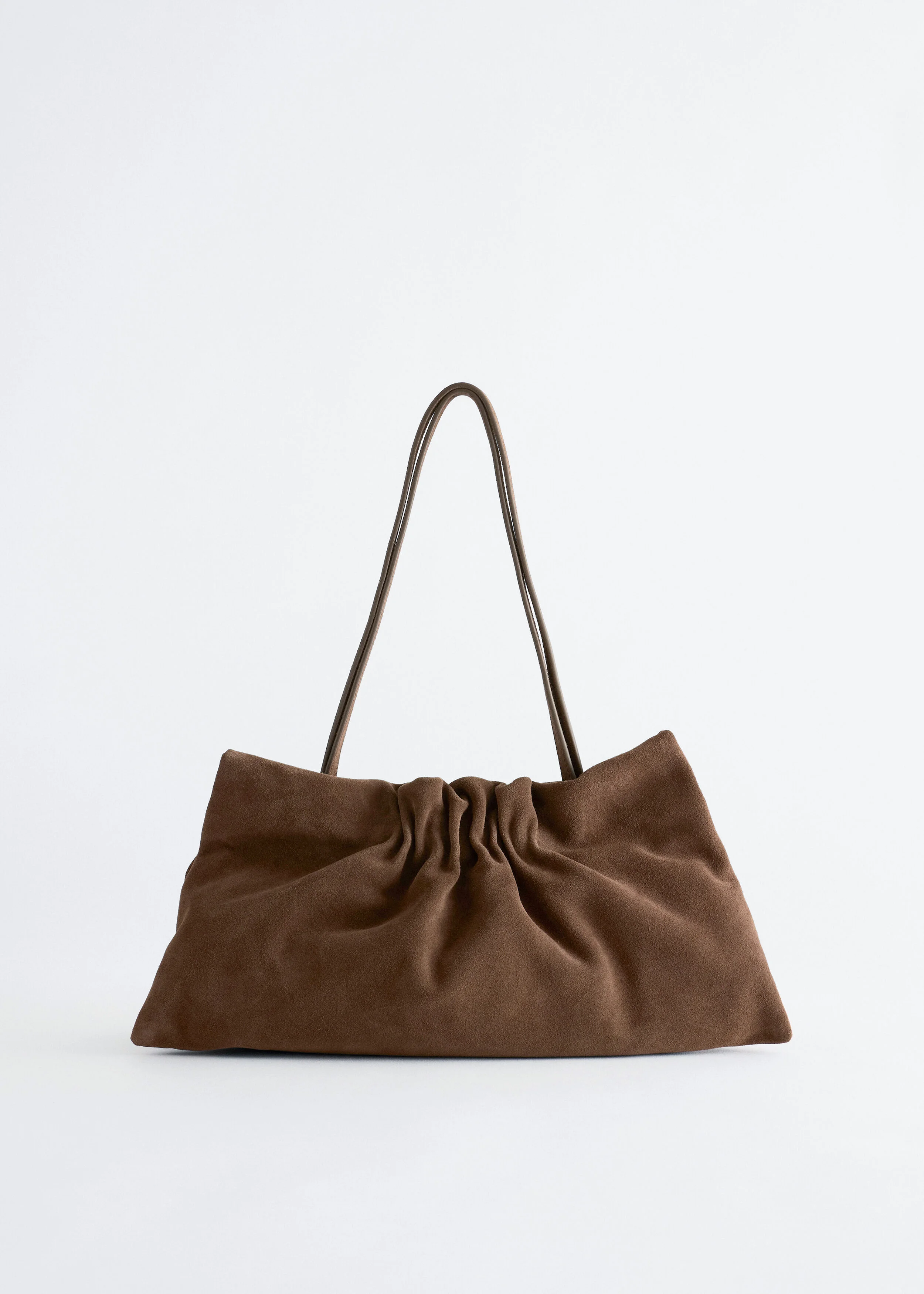 Ruched Leather Shoulder Bag - 1