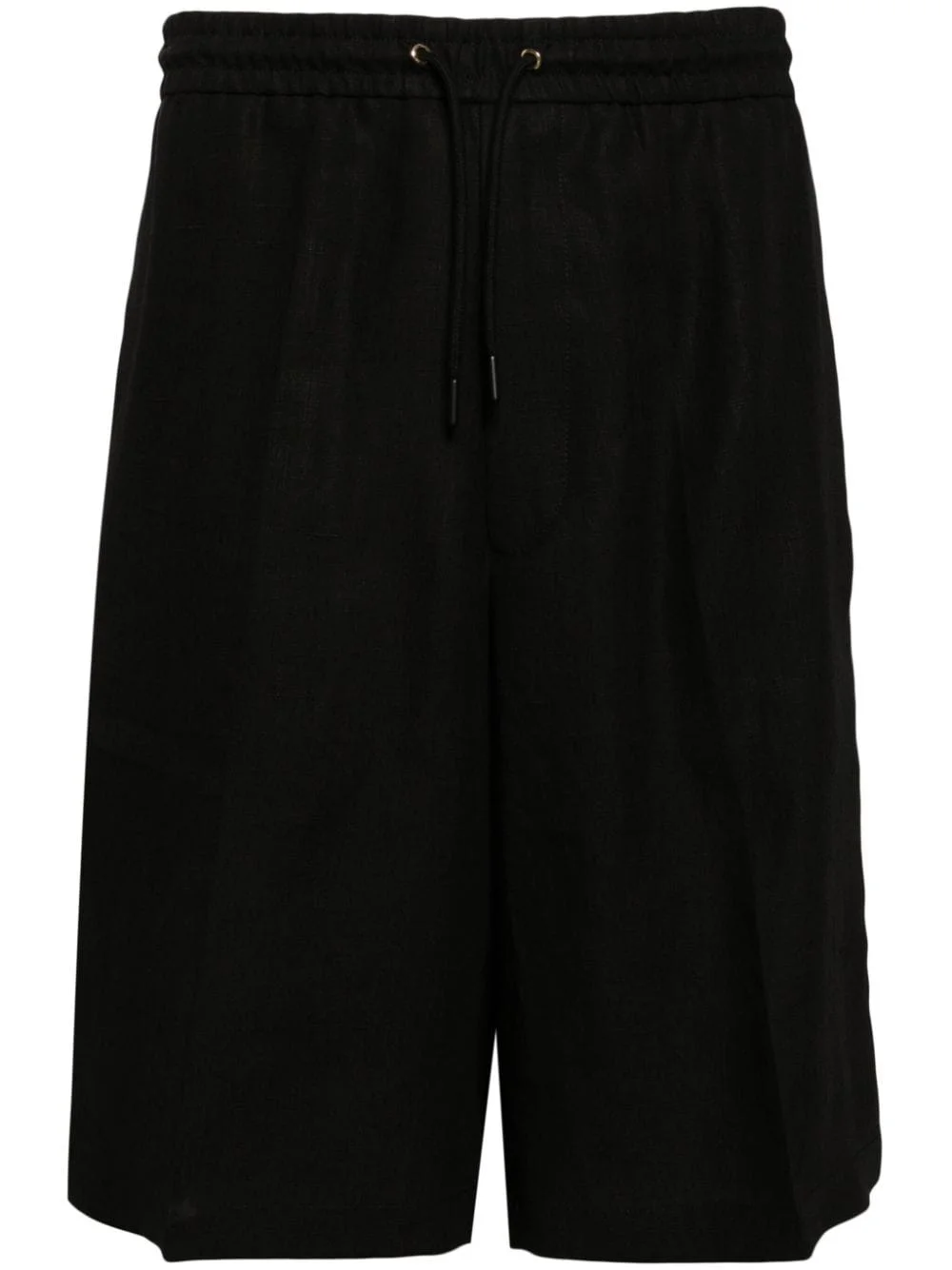 drawstring-waist linen shorts - 1