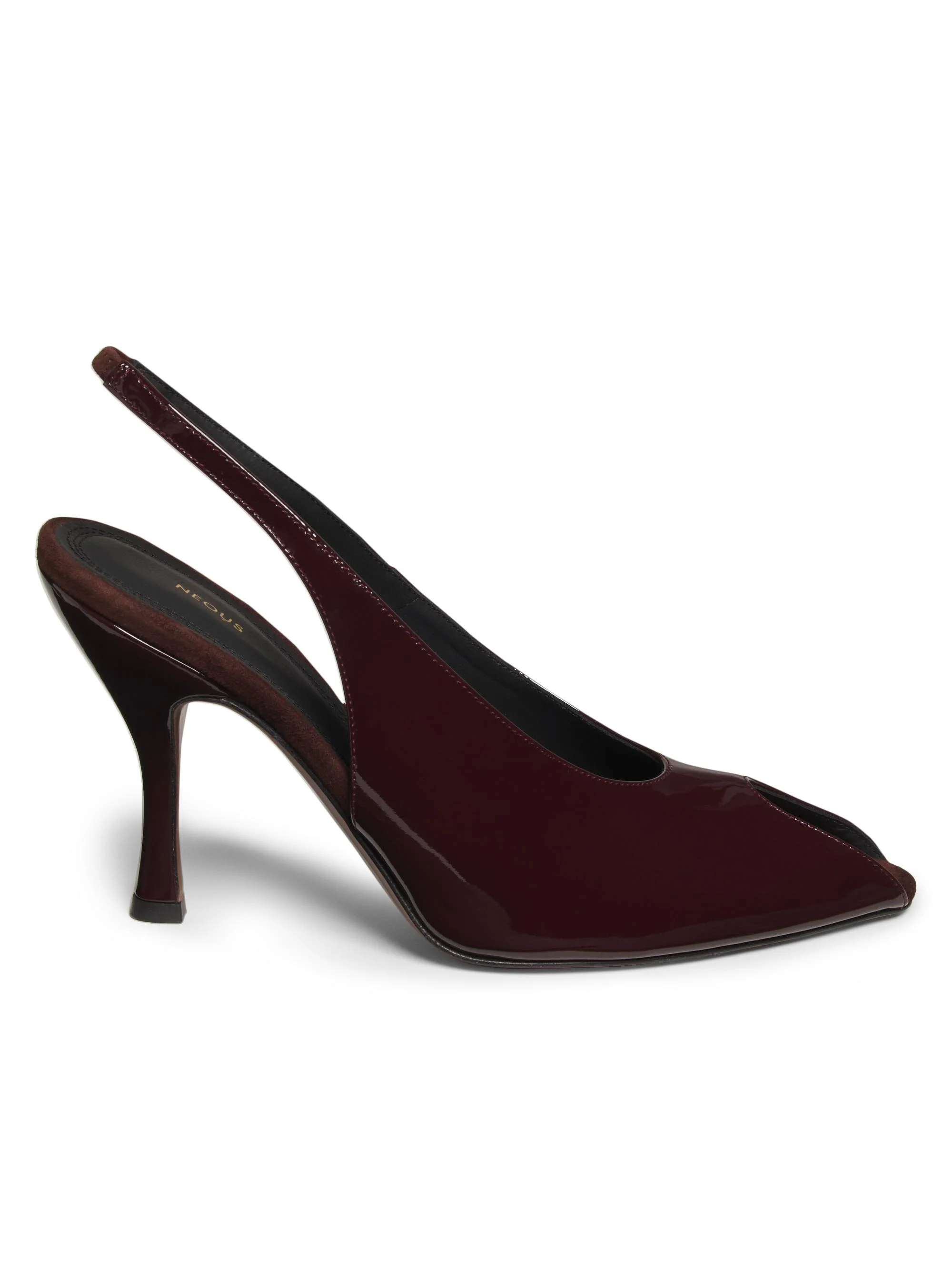Women's Hamal 85MM Patent Leather Peep-Toe Slingback Pumps - Dark Chocolate - 1