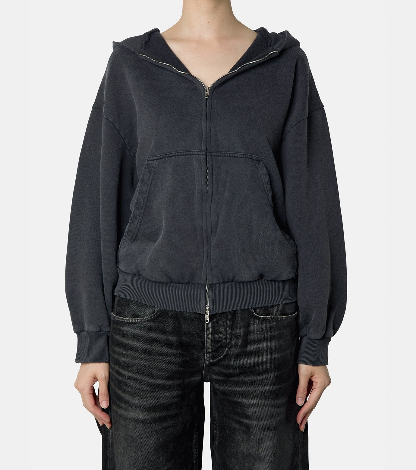 Lace-Up Zip-Up Hoodie - 2