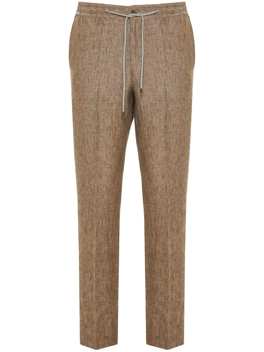 drawstring linen trousers - 1